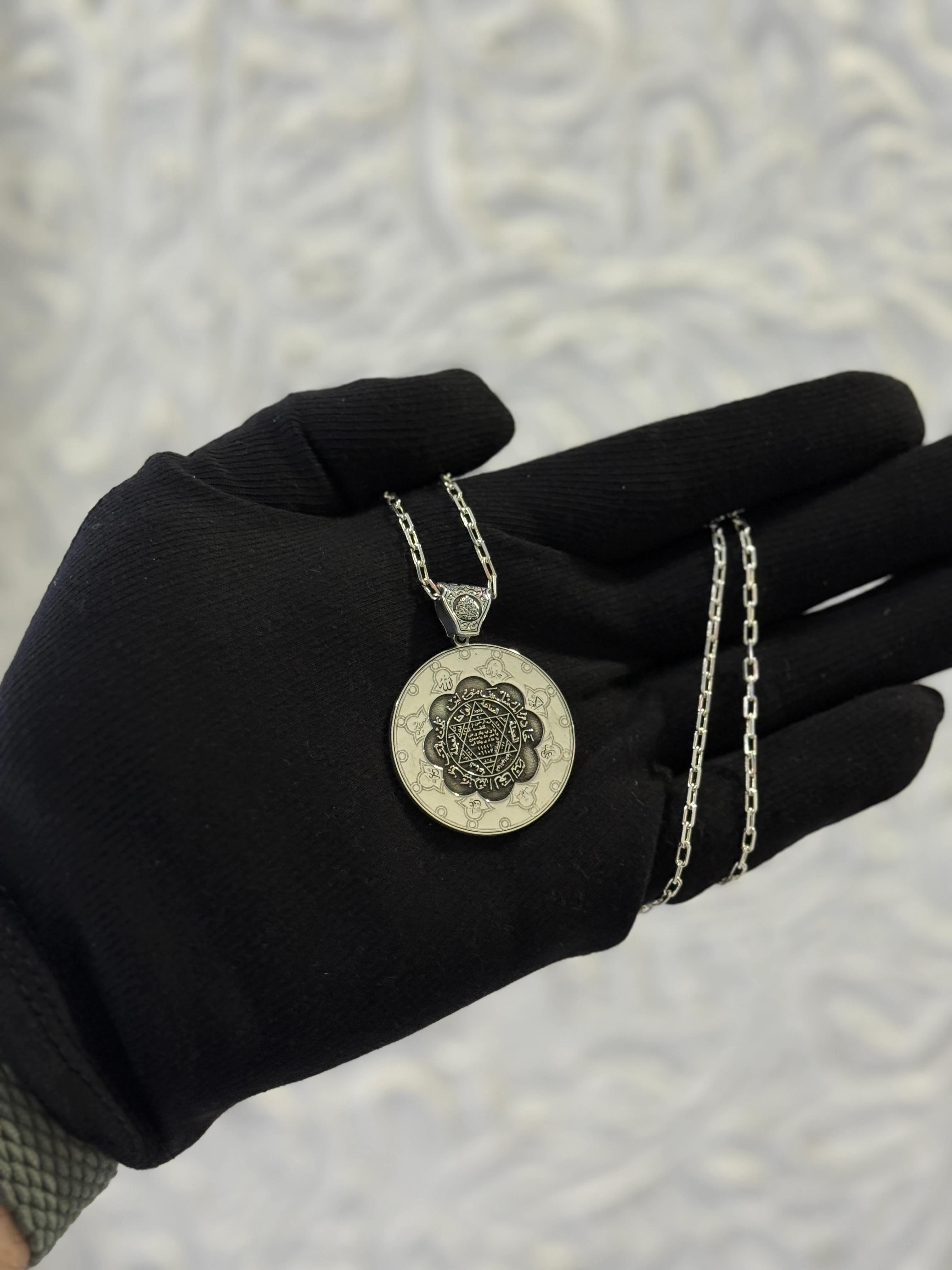 925 Ayar Mührü Süleyman Koruma Madalyon Koyle