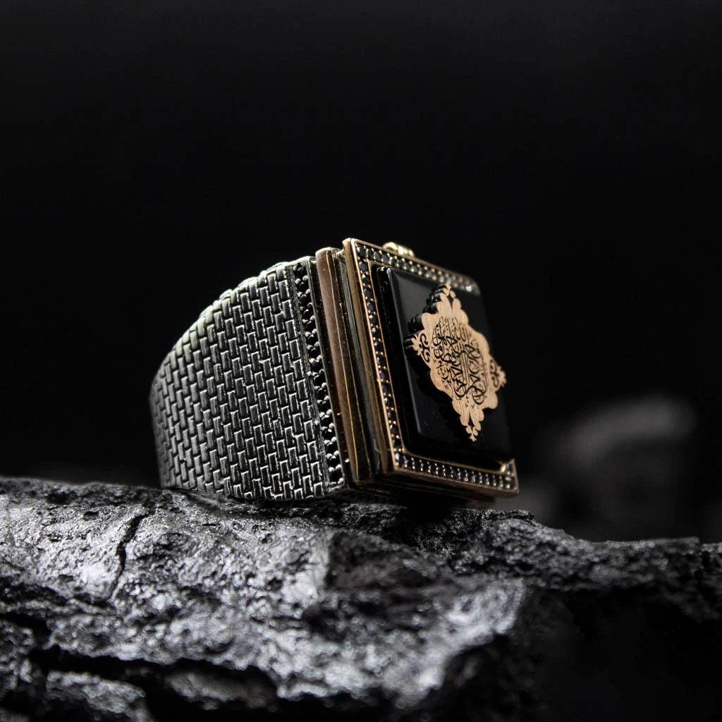 925 Ayar Hacer-ül Esved Gümüş Yüzük