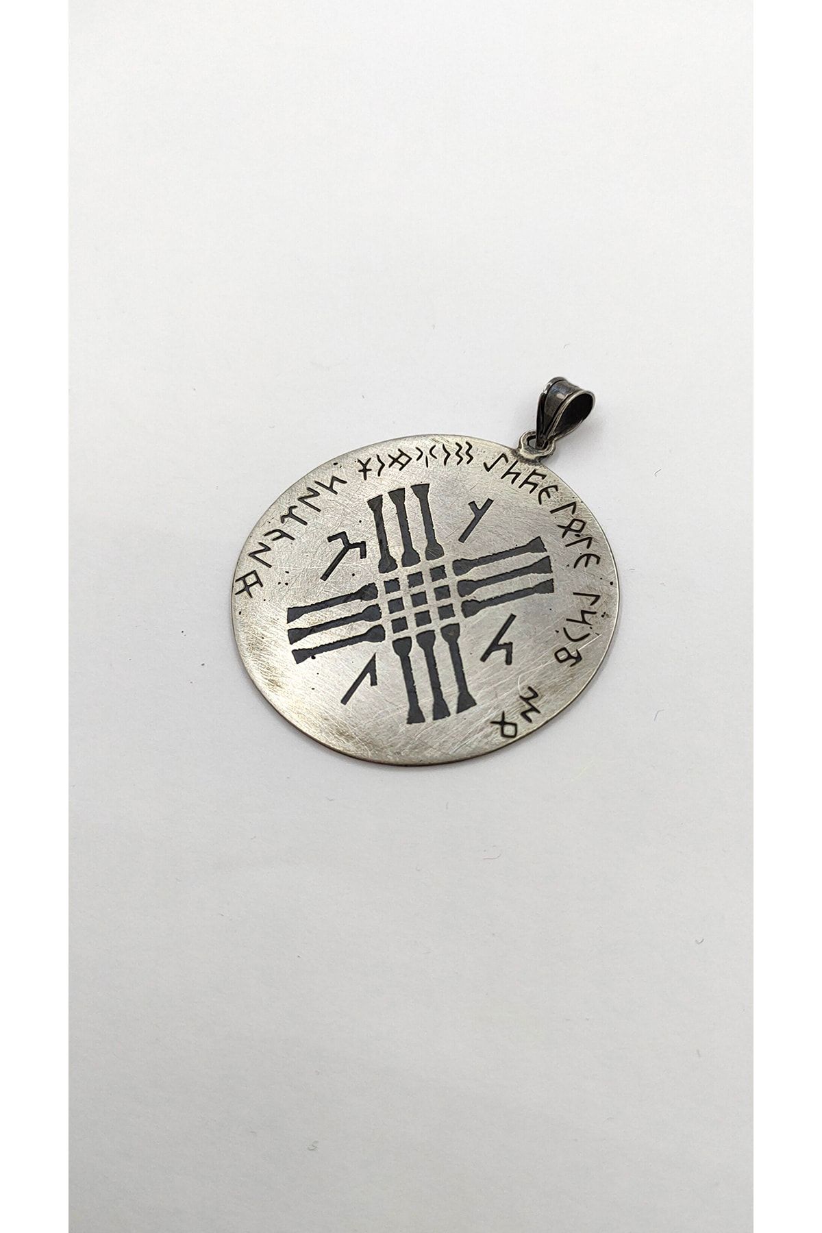 Özel Tasarım Kam Davulu-Tengri Sembolü Kolye Ucu