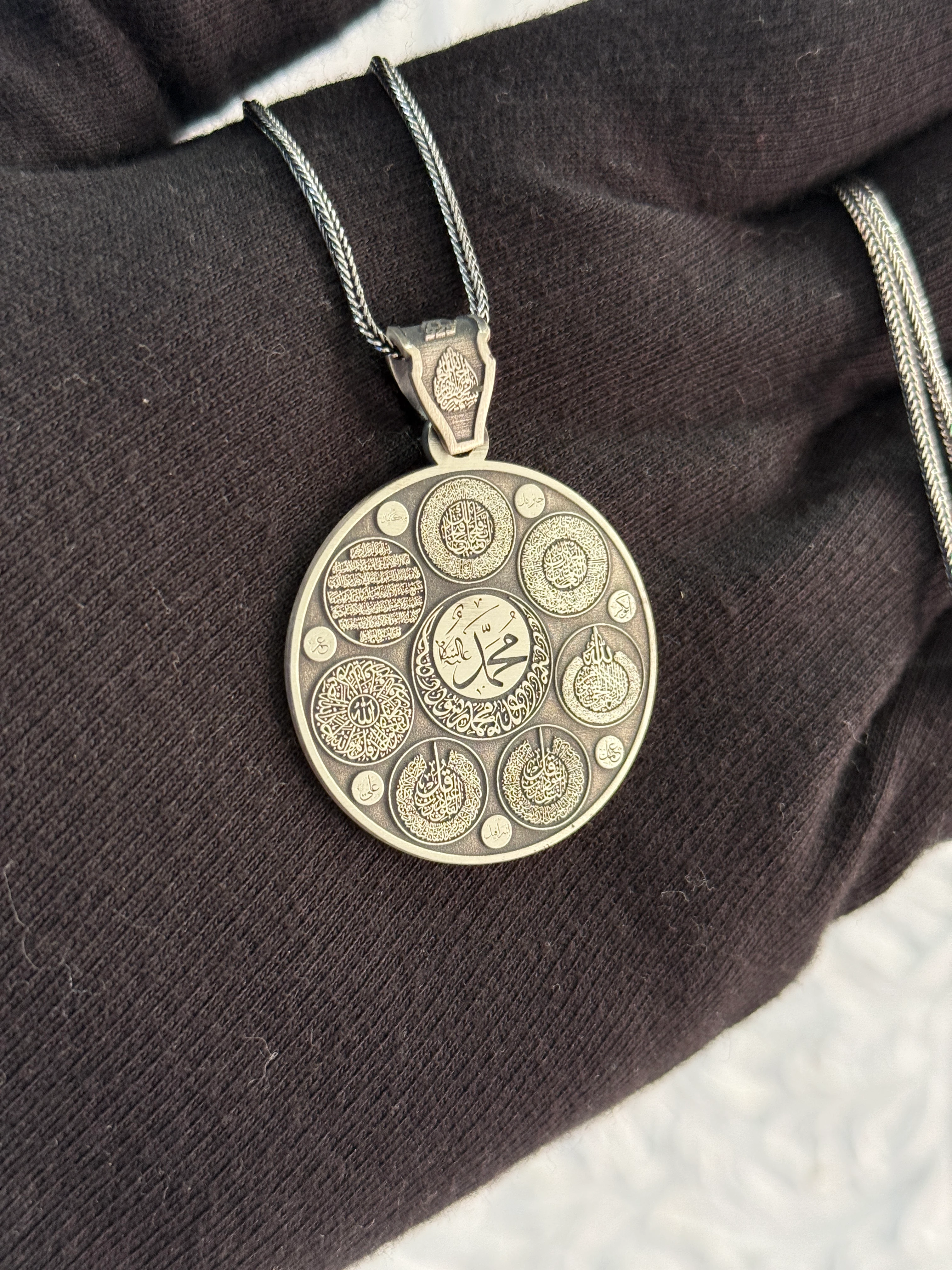 925 Ayar Gümüş Özel Muhafız Tasarım Koruma Madalyon Koyle V2