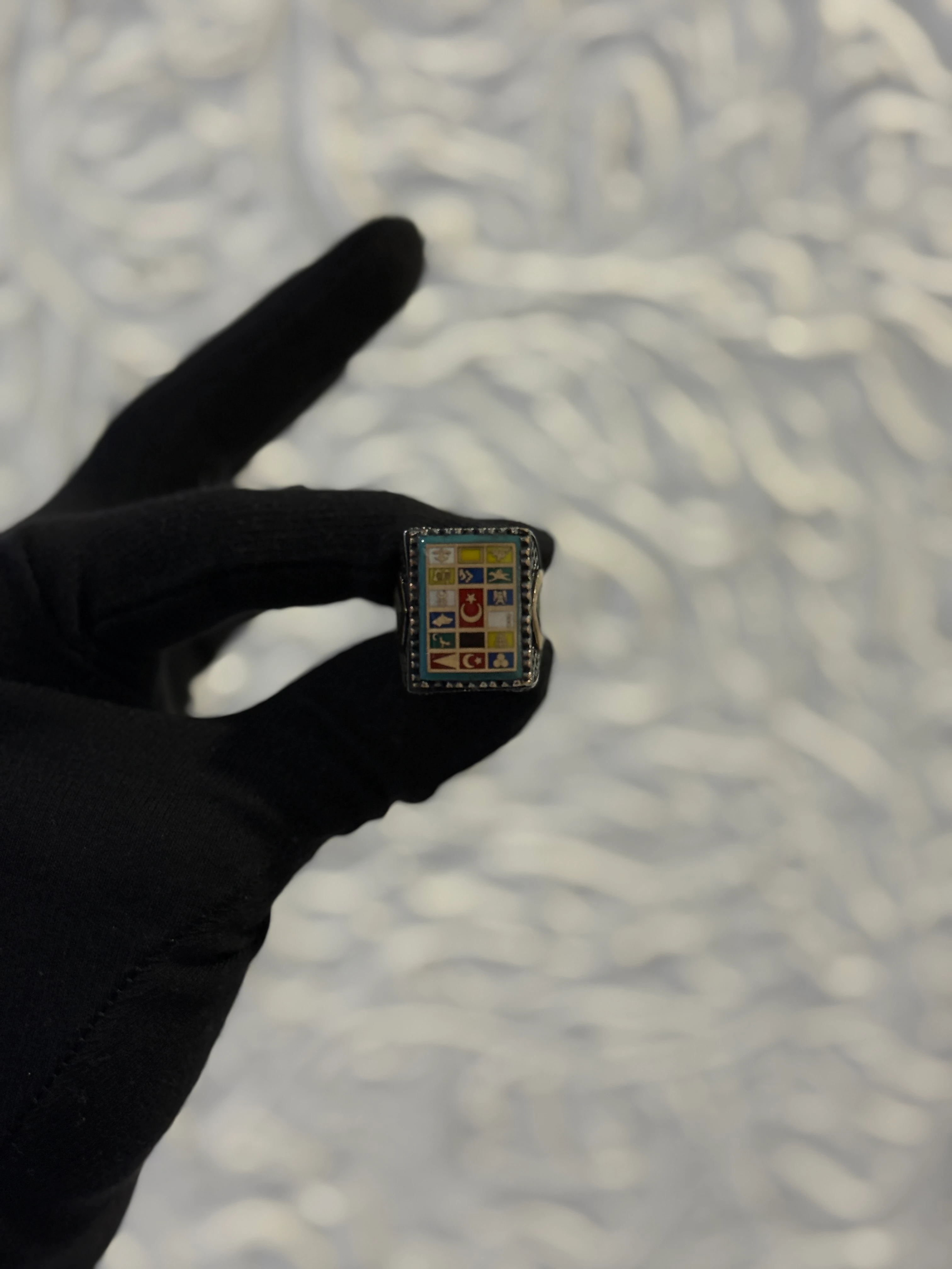 925 Ayar 16 Türk Devleti İşlemeli Gümüş Yüzük