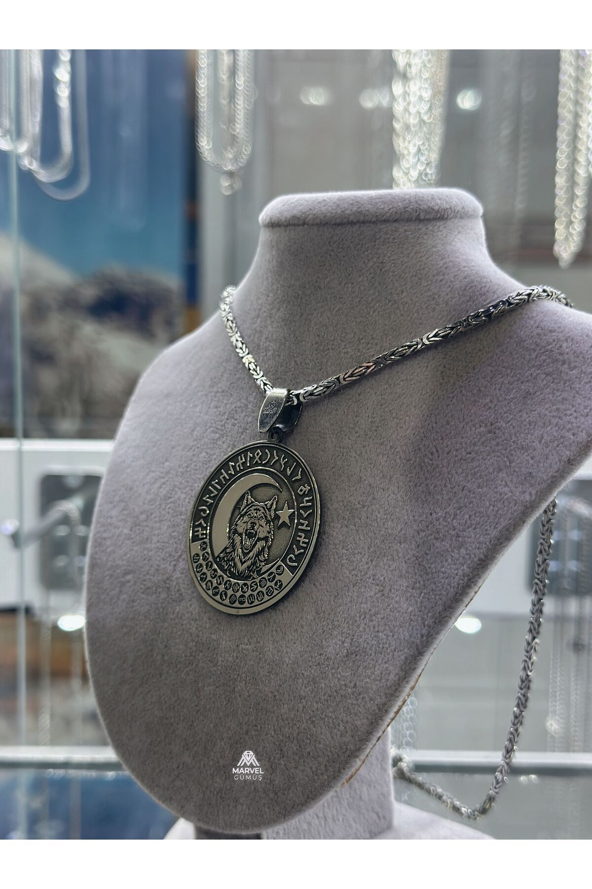 Gümüş Özel Tasarım Selahaddin Eyyubi Madalyon Kolye