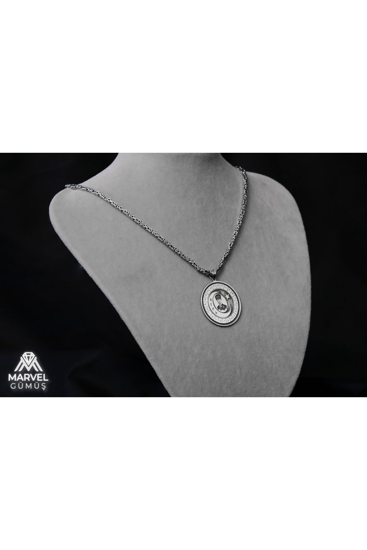 925 Ayar Gümüş Atatürk Madalyon Kolye