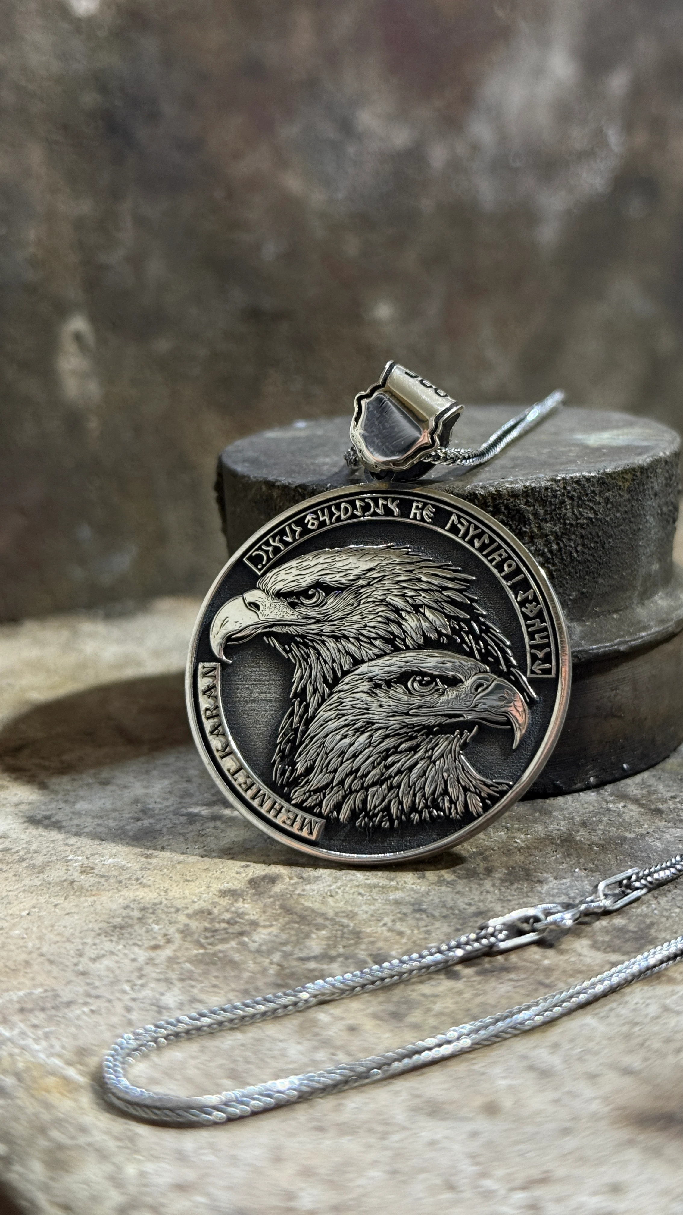 925 Ayar GÖK YURT – Göktürk Kartallı İsimli Gümüş Kolye