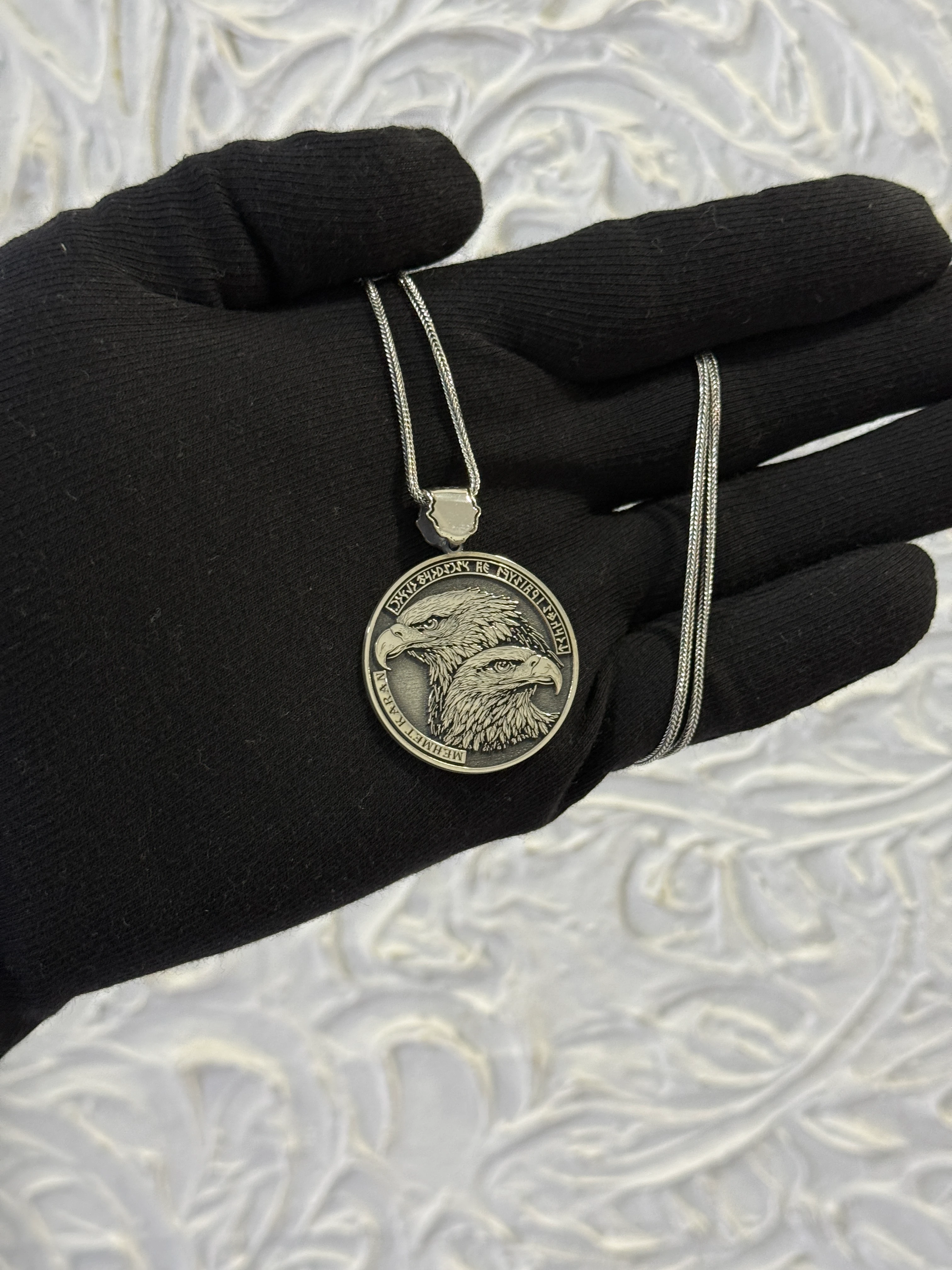 925 Ayar GÖK YURT – Göktürk Kartallı İsimli Gümüş Kolye