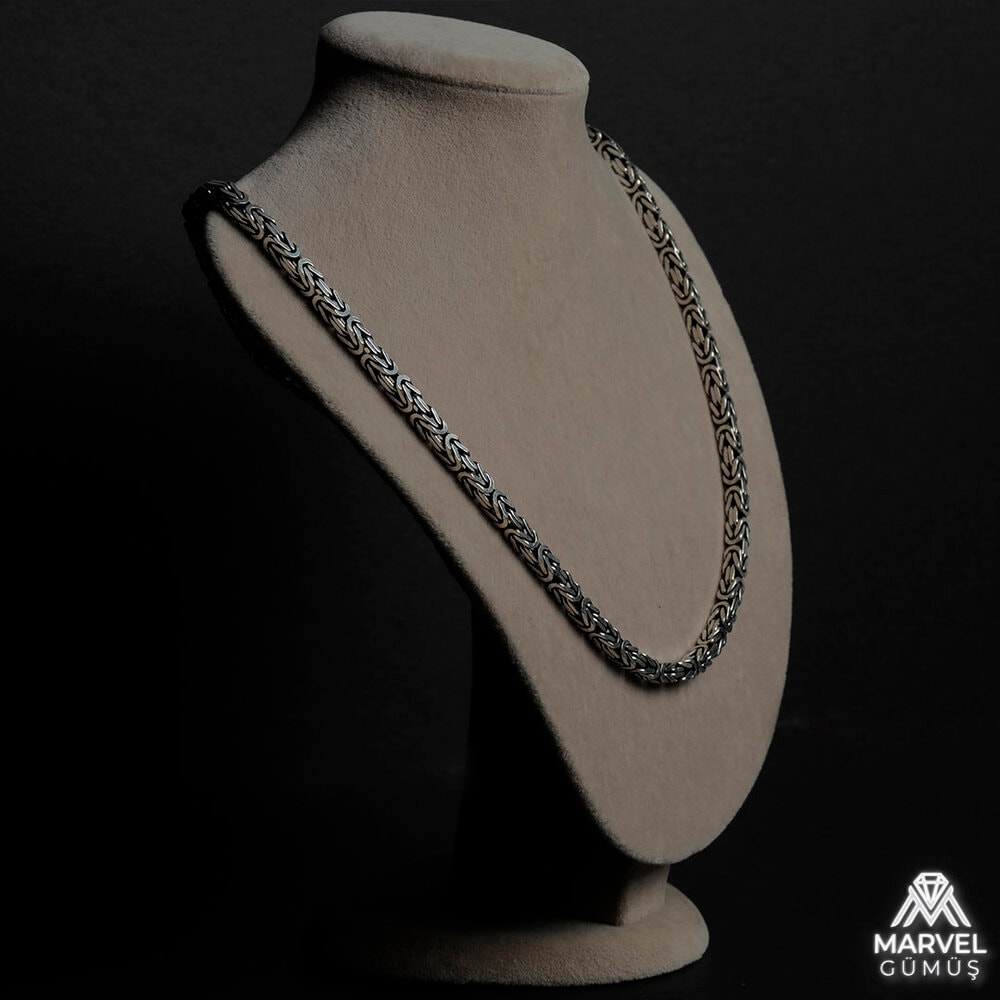 ⛓️ 925 Ayar Gümüş 5mm Kare Kral Zincir ⛓️