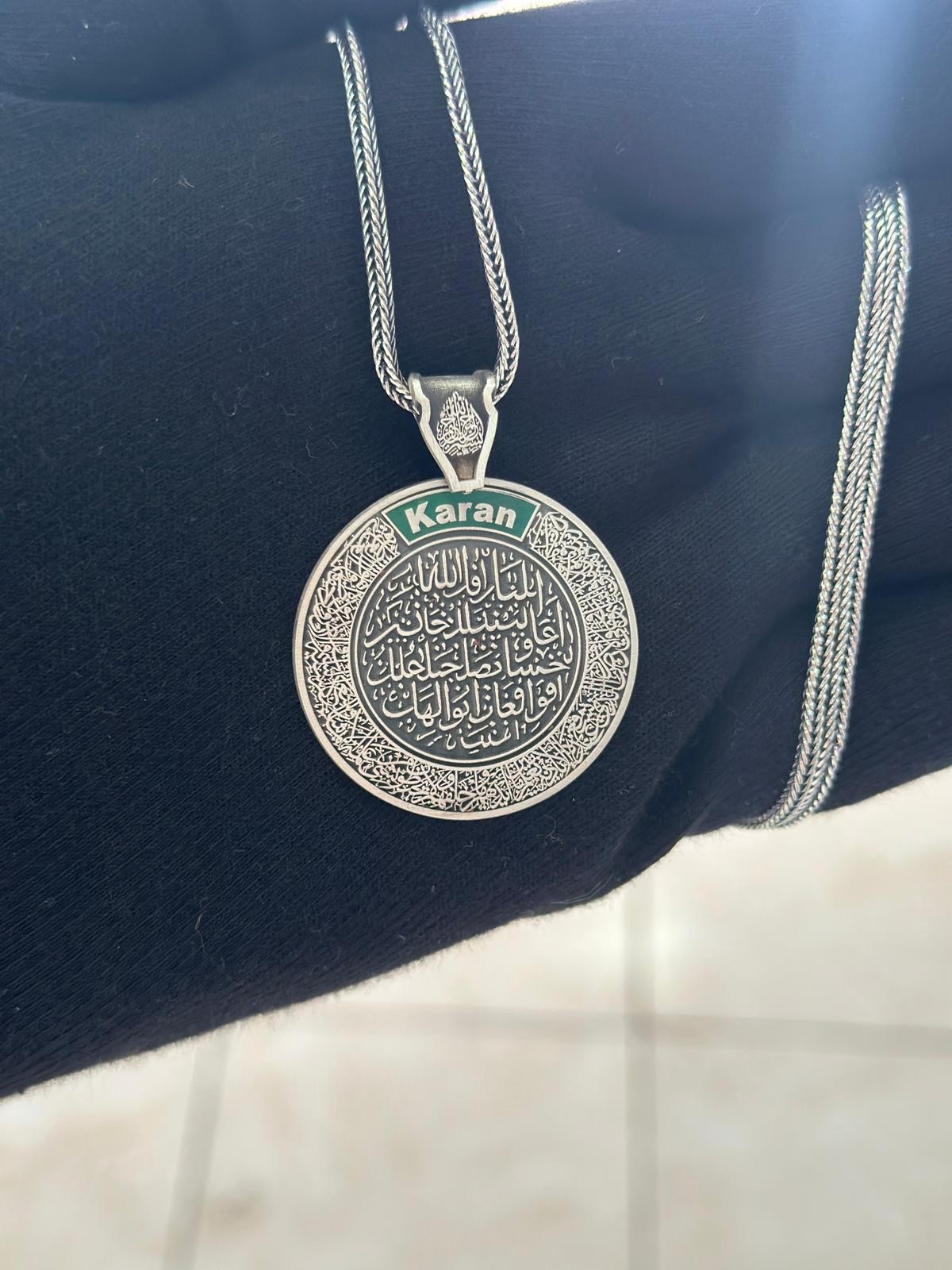 925 Ayar Aile Koruma Madalyon Gümüş Kolye