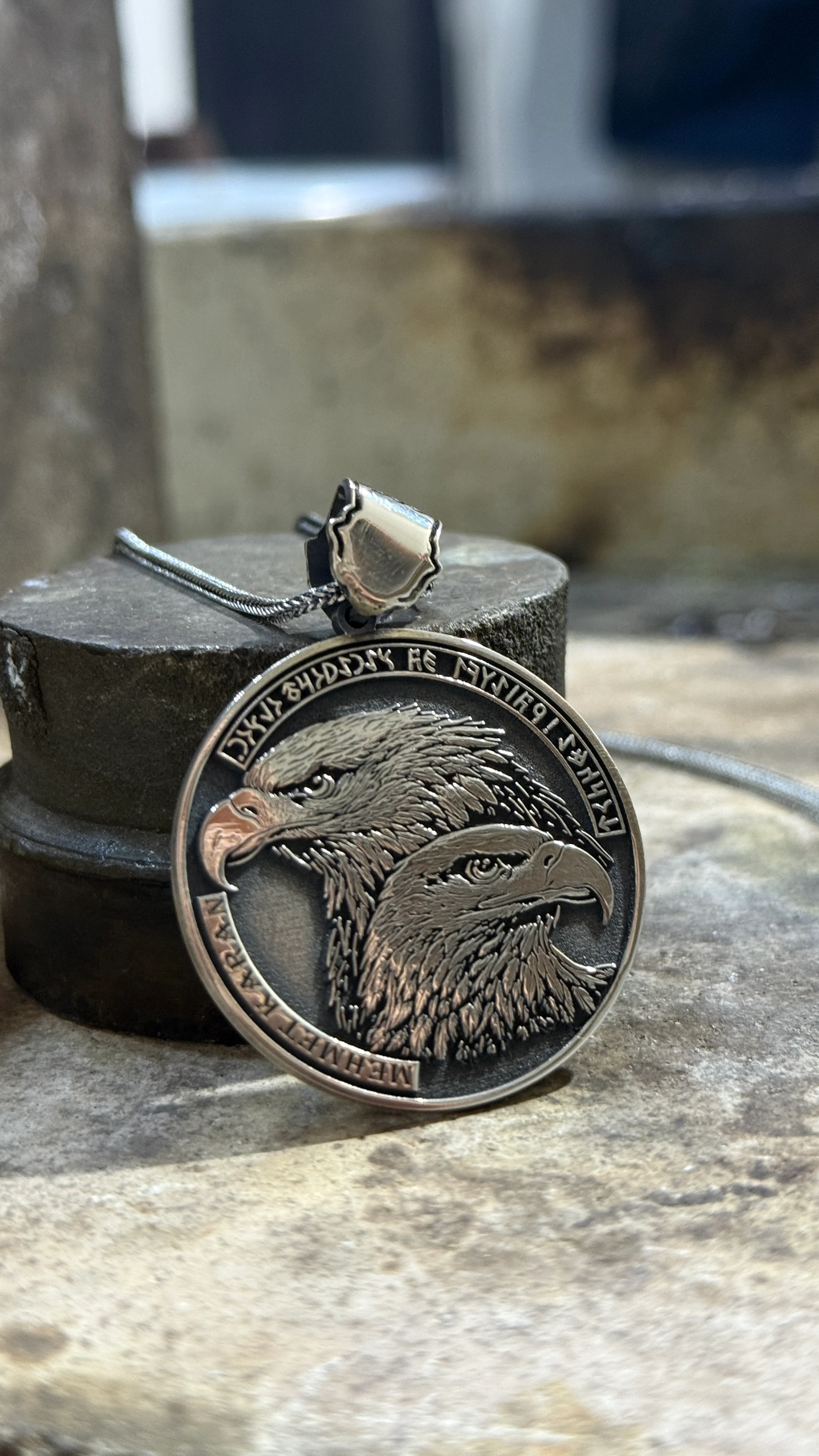 925 Ayar GÖK YURT – Göktürk Kartallı İsimli Gümüş Kolye