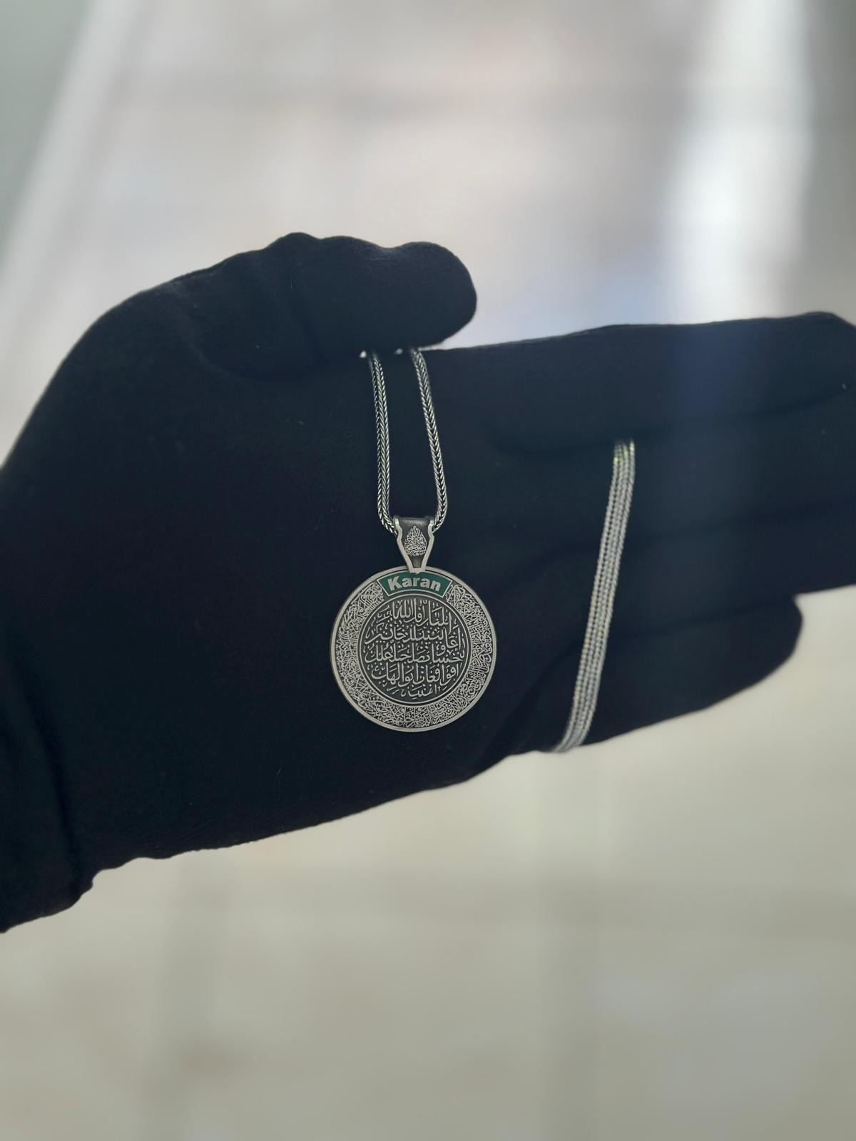 925 Ayar Aile Koruma Madalyon Gümüş Kolye