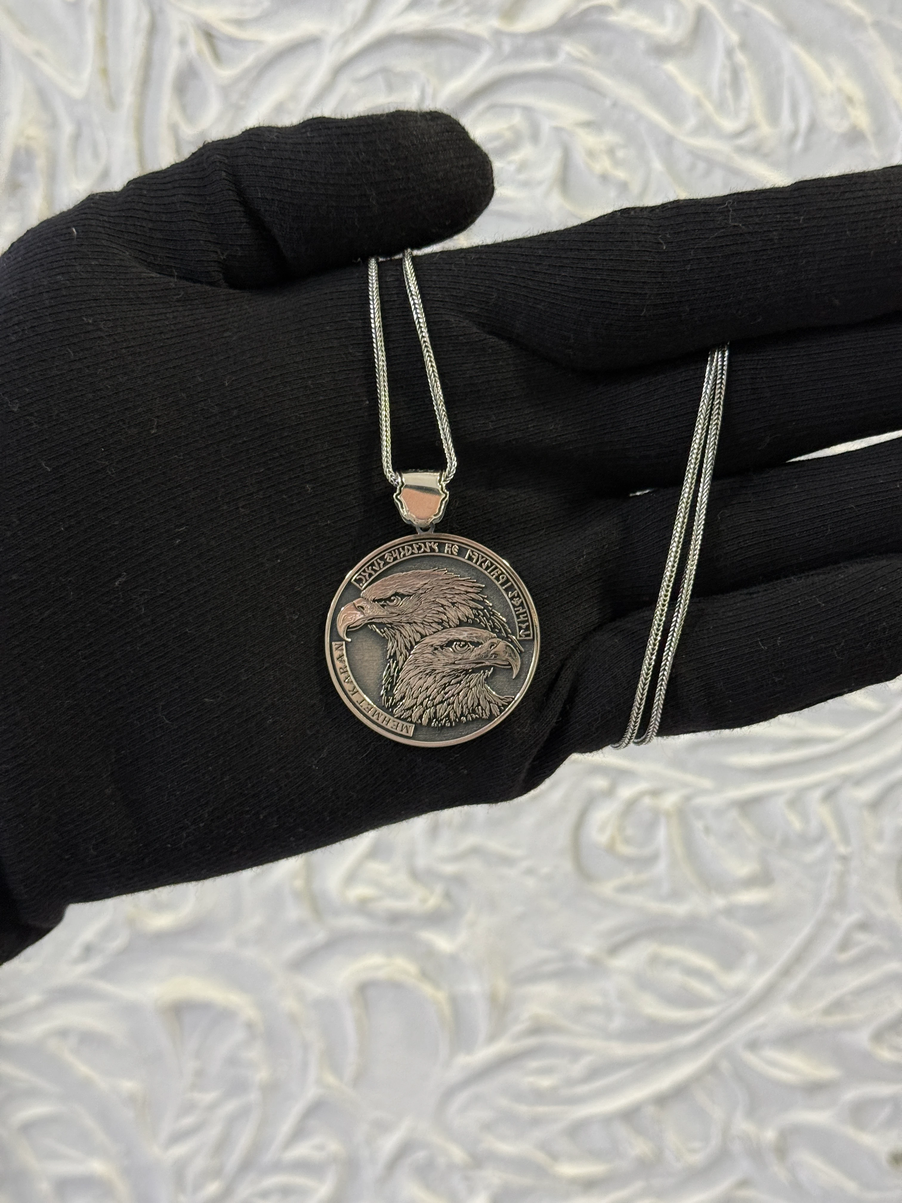 925 Ayar GÖK YURT – Göktürk Kartallı İsimli Gümüş Kolye