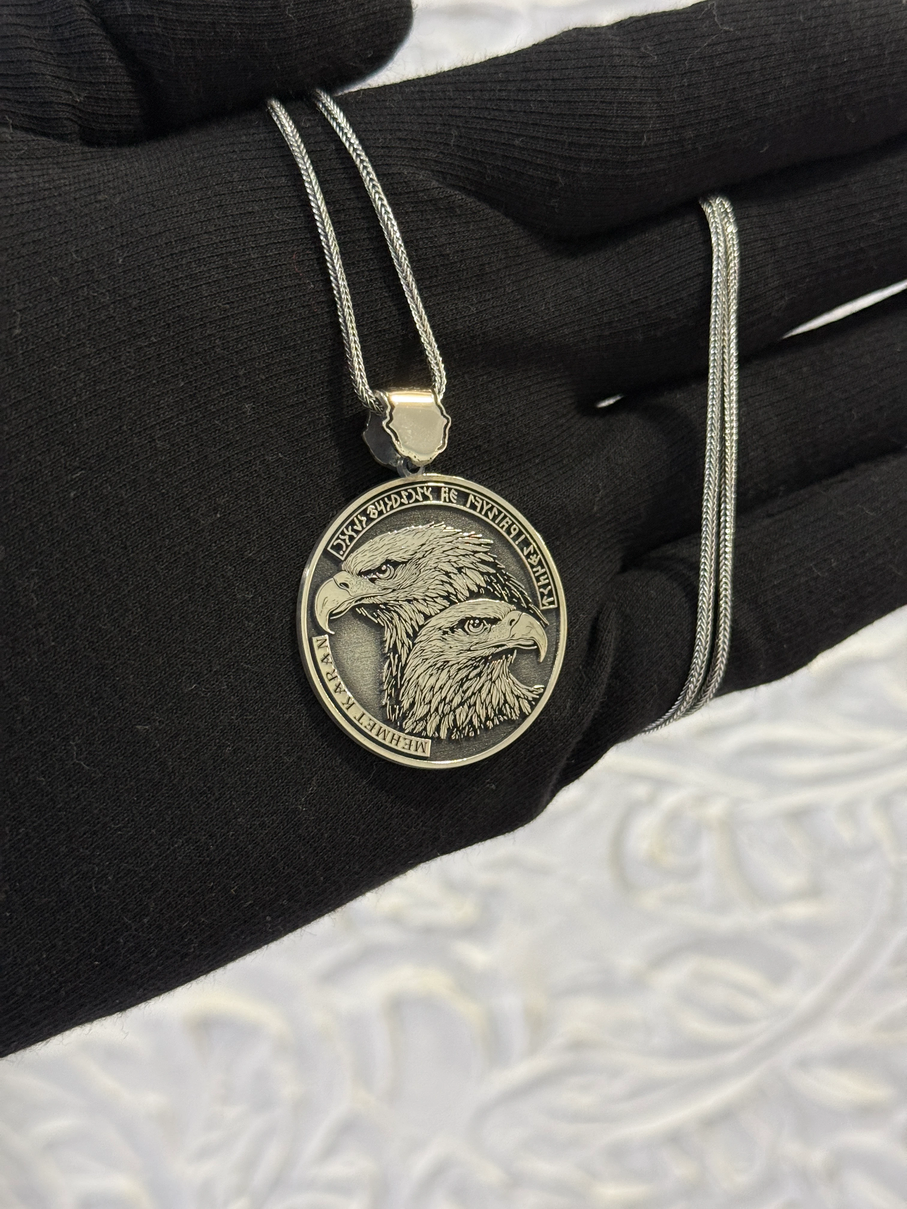 925 Ayar GÖK YURT – Göktürk Kartallı İsimli Gümüş Kolye