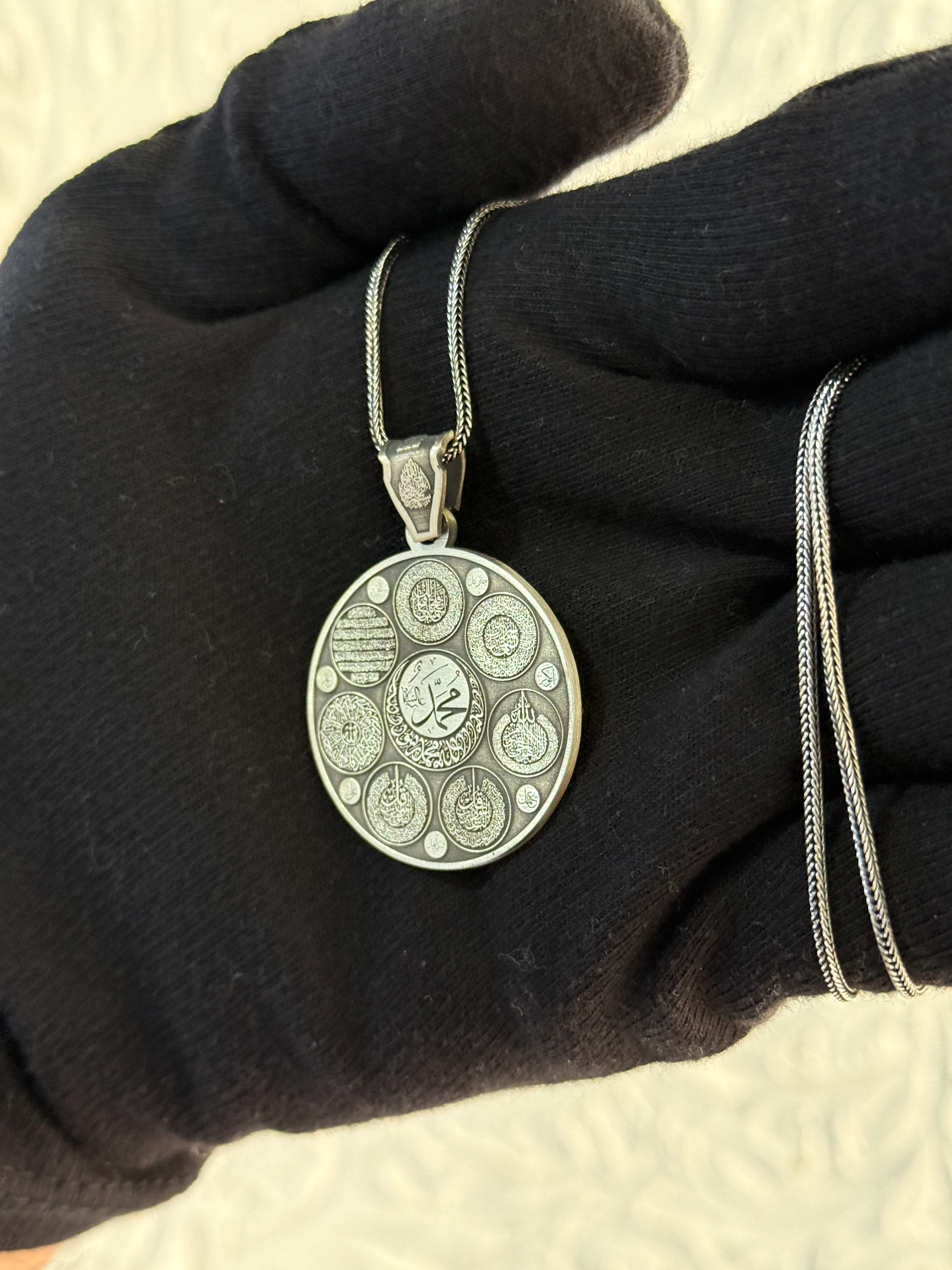 925 Ayar Gümüş Özel Muhafız Tasarım Koruma Madalyon Koyle V2