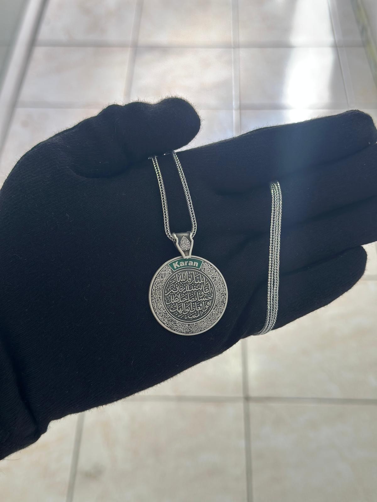 925 Ayar Aile Koruma Madalyon Gümüş Kolye
