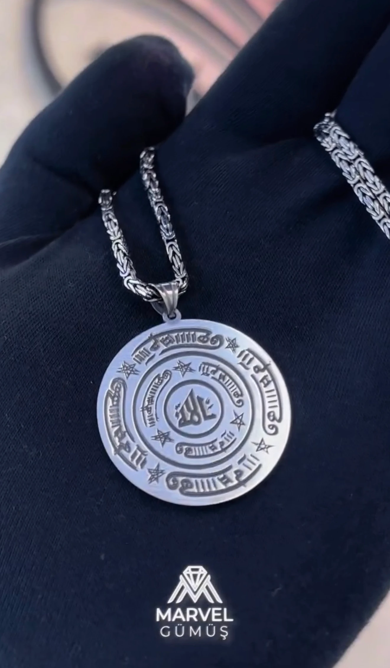 925 Ayar Celcelutiye Madalyon Kolye