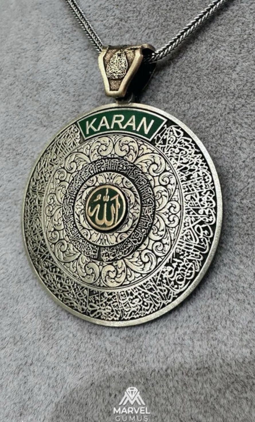 925 Ayar Gümüş Kişiye Özel Gravür Madalyon Kolye Ucu