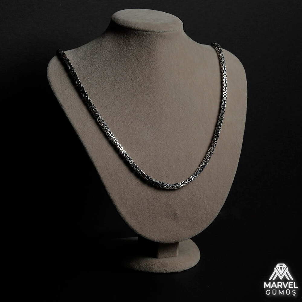 ⛓️ 925 Ayar Gümüş 4mm Kare Kral Zincir ⛓️