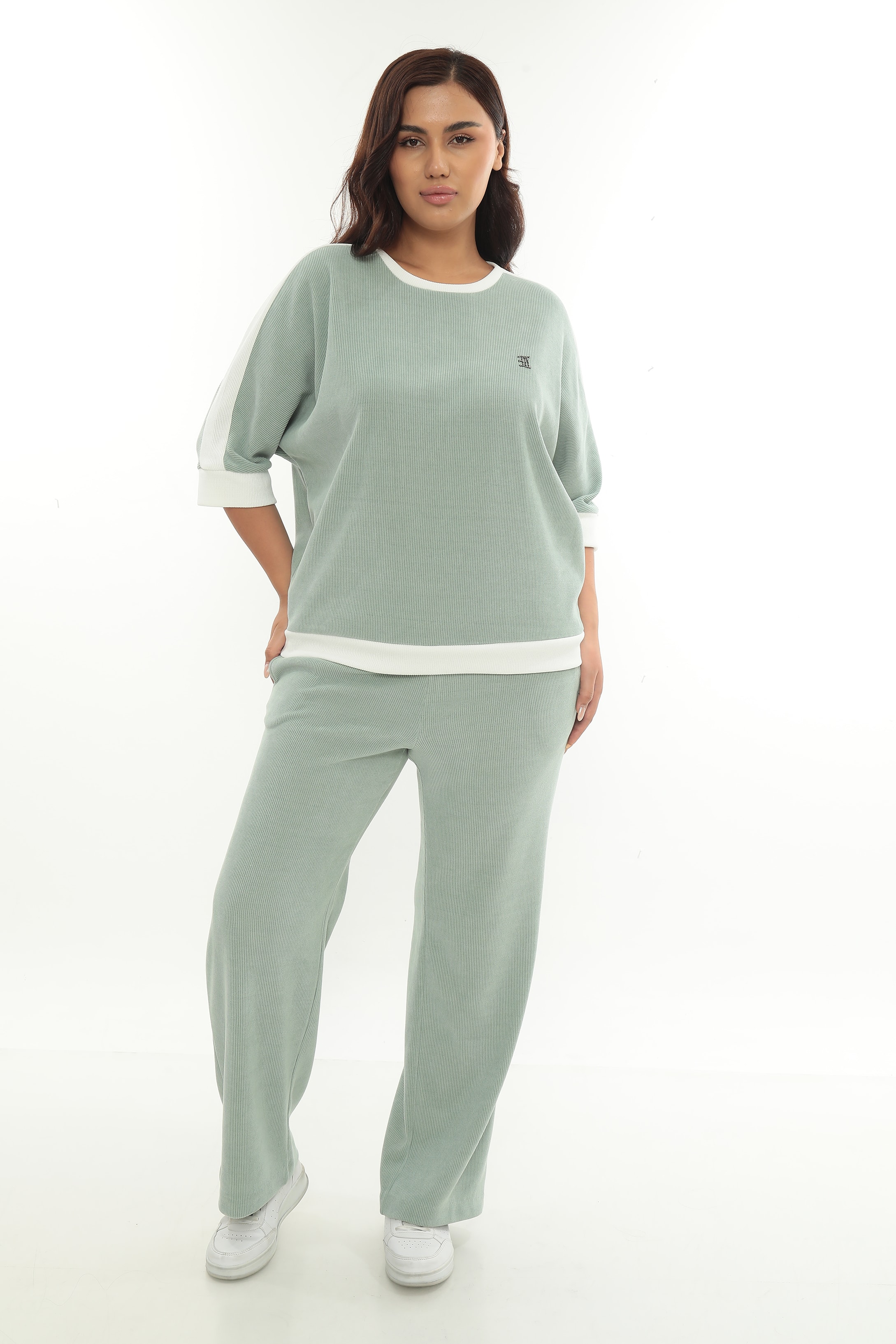 Kadın Özel Taş Desenli Çift Renkli Kışlık Alt Üst Takım 7-07-4009-1007 - Çağla