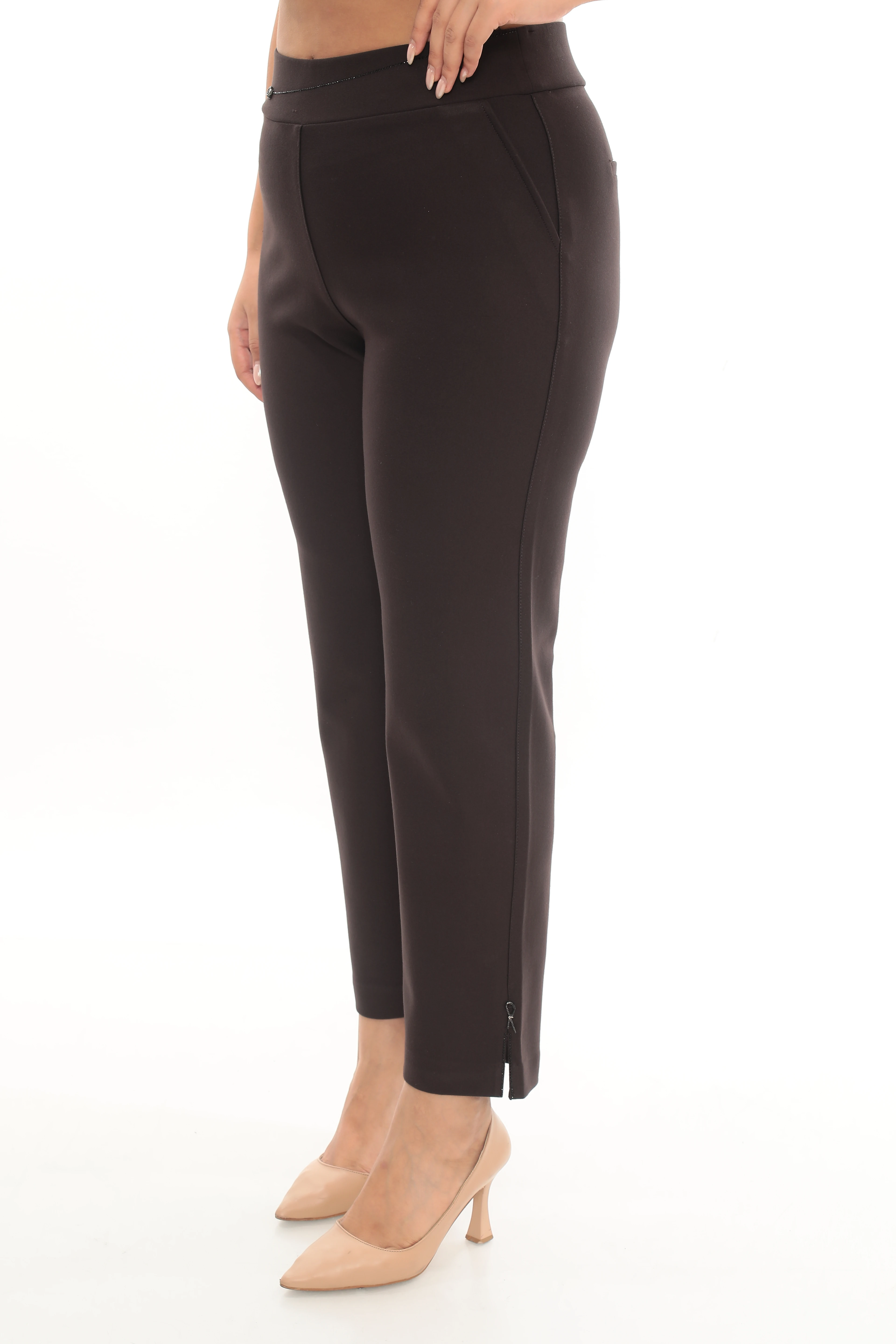 Kadın Paça Ve Kemeri Taş Detaylı Örme Pantolon 1-01-4008-1005-8004