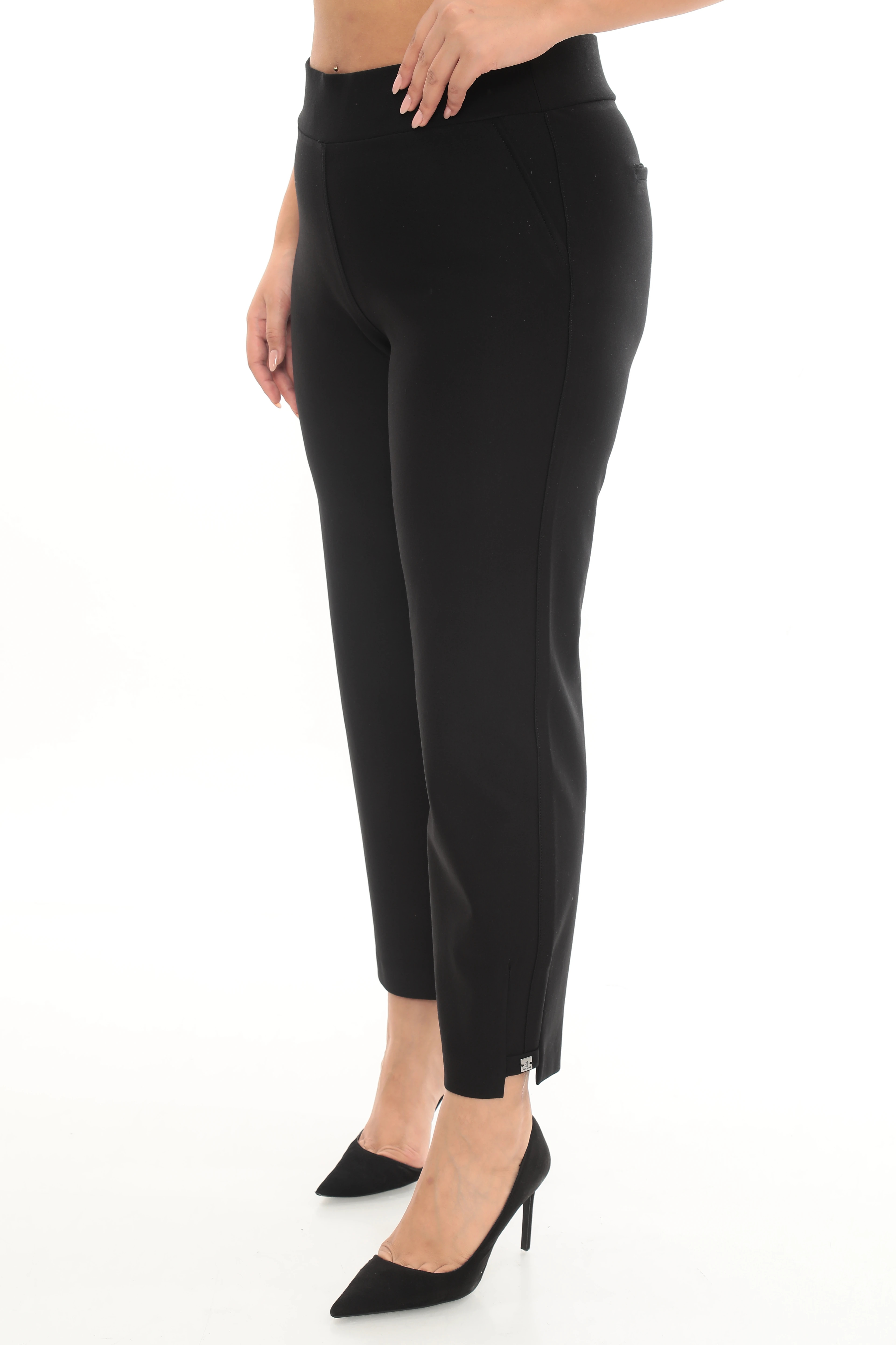 Kadın Özel Paça Kesim Aksesuarlı Örme Klasik Pantolon 1-01-4021-8008