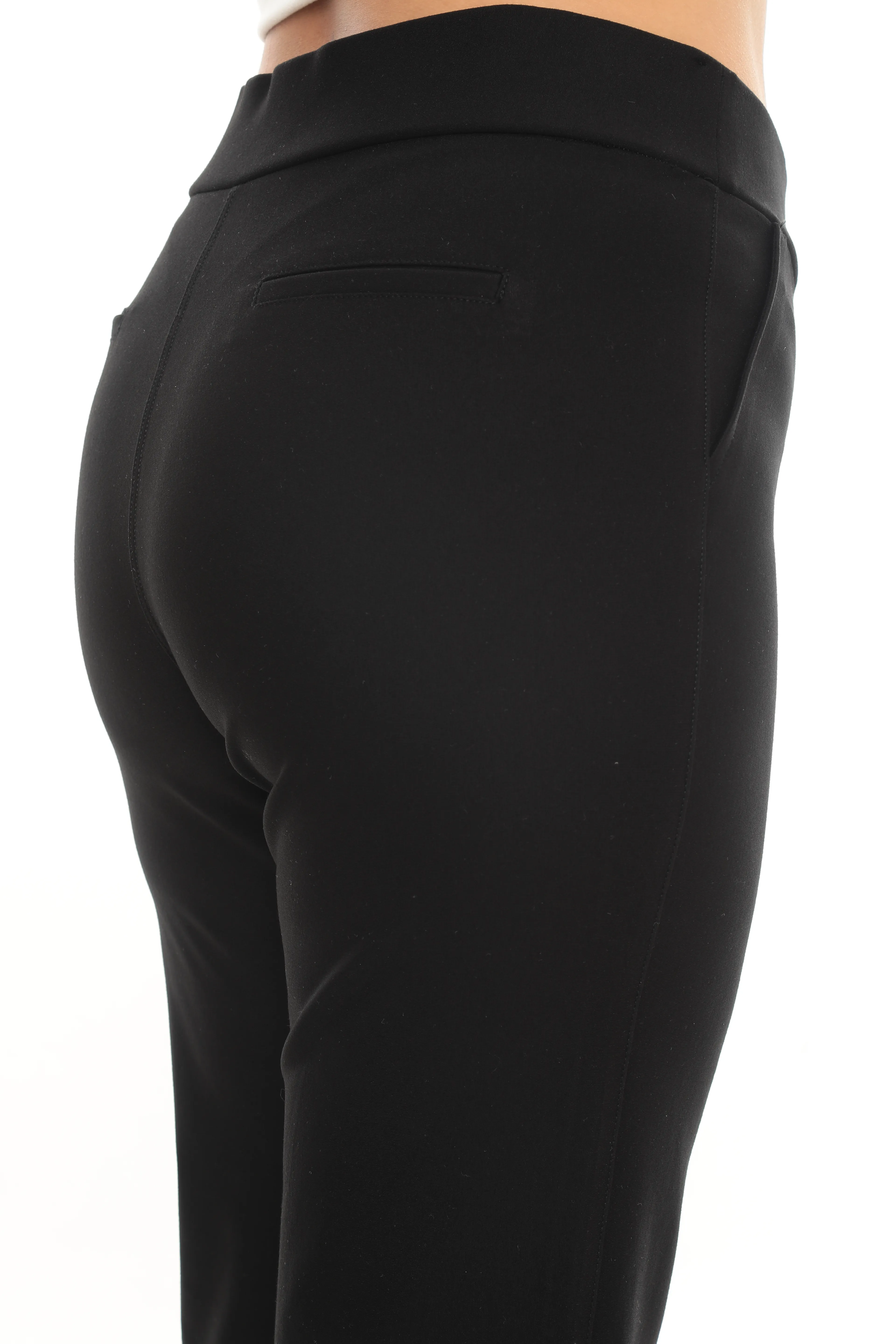 Kadın Özel Paça Kesim Aksesuarlı Örme Klasik Pantolon 1-01-4021-8008