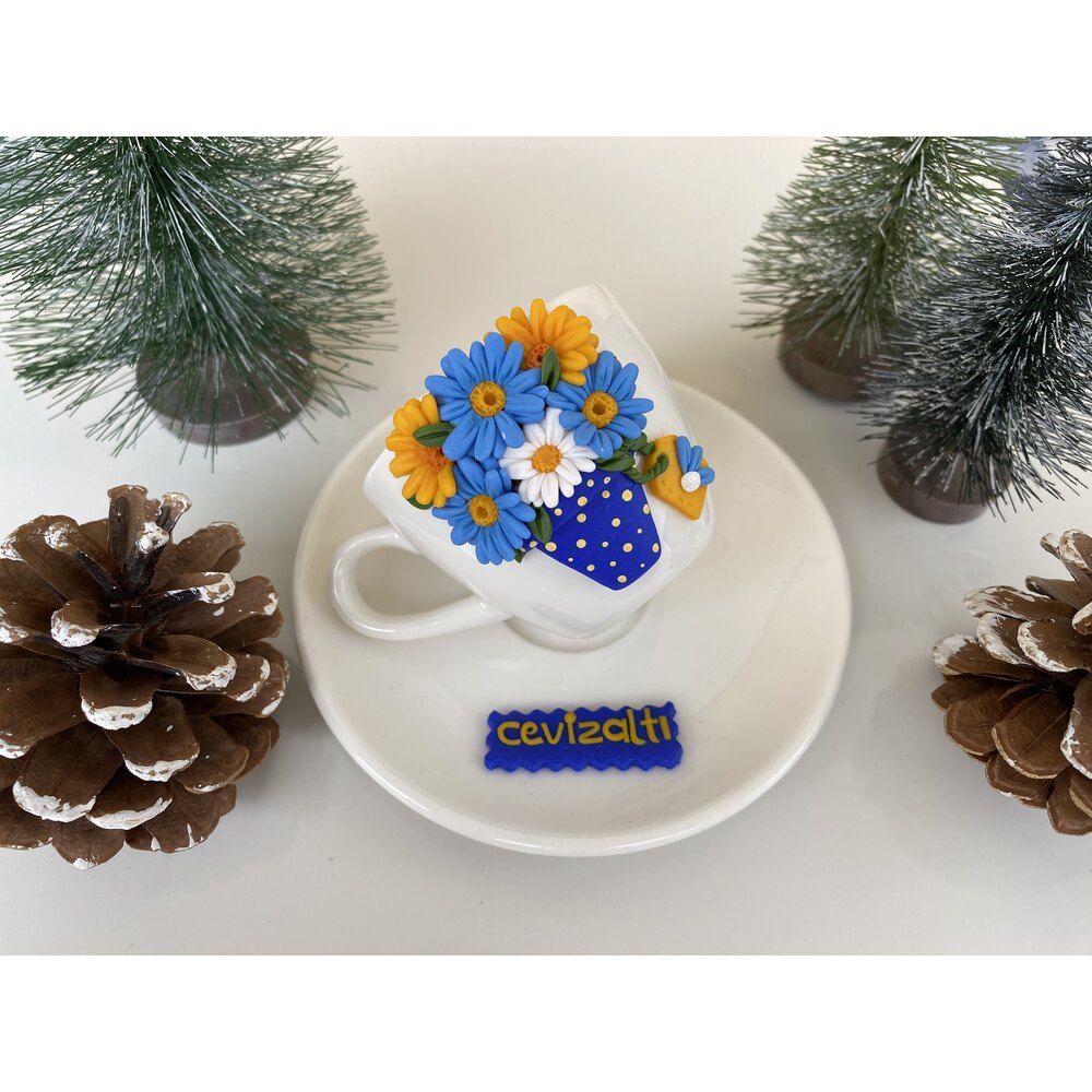 Blue flowers türk kahvesi fincanı( isim değişikliği için not bırakınız)