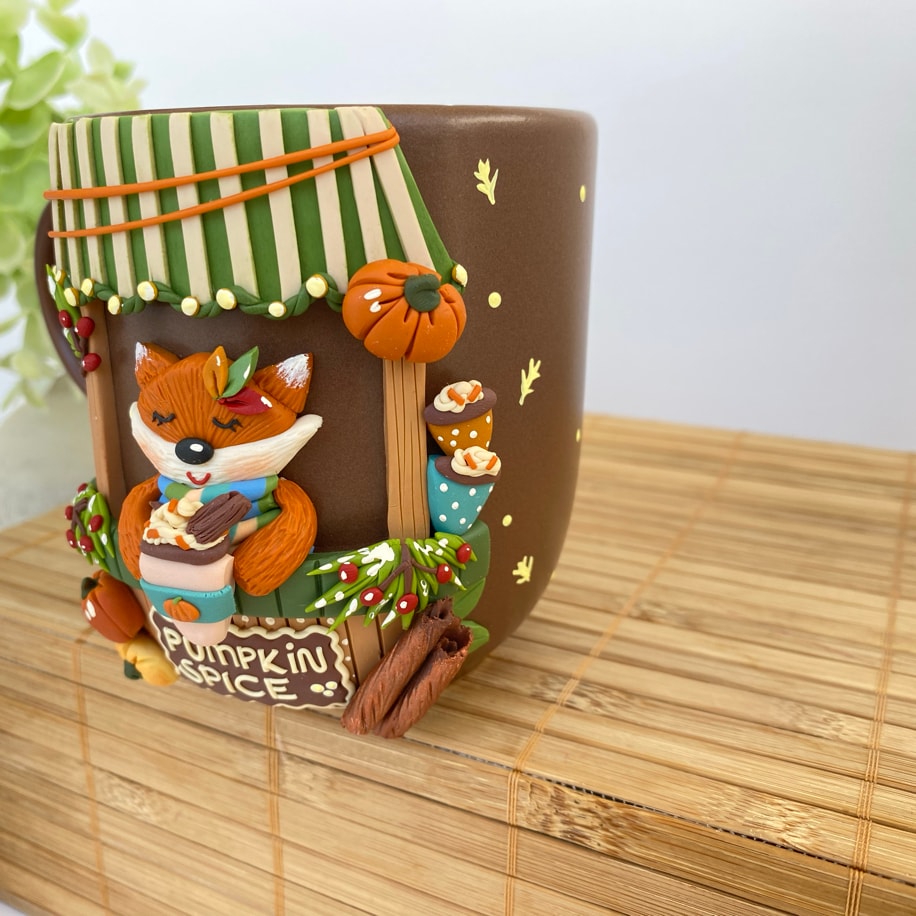 Pumpkin spice with autumn fox- kahverengi jumbo mug