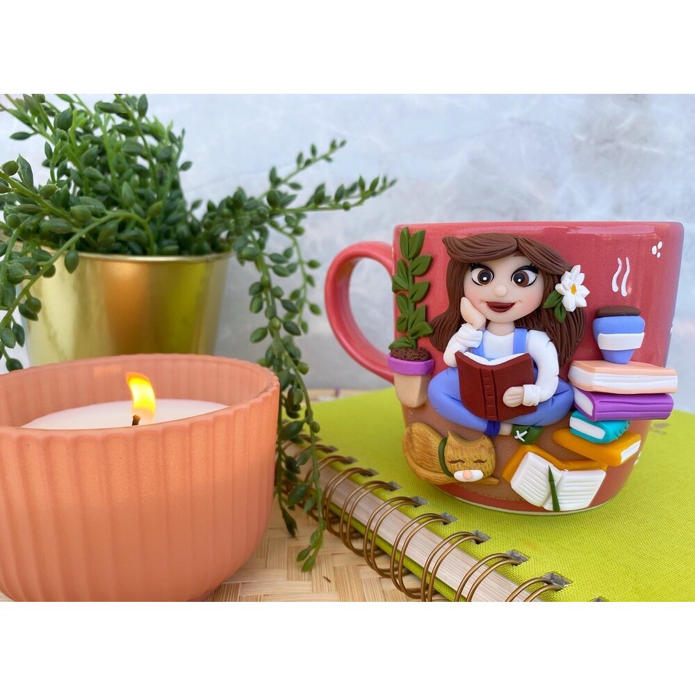Booklover nar çiçeği mug