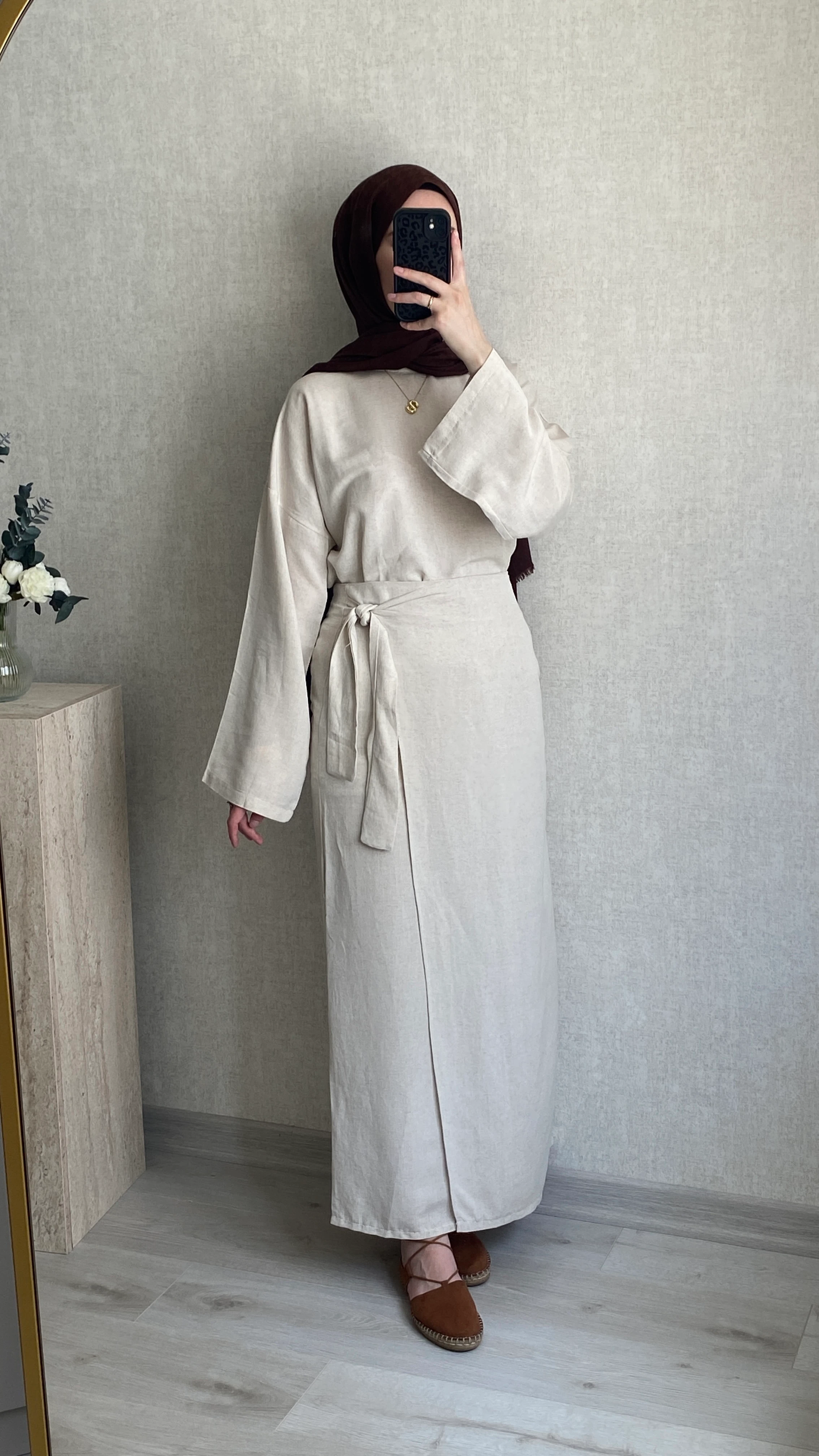 Keten Anvelop Takım Krem