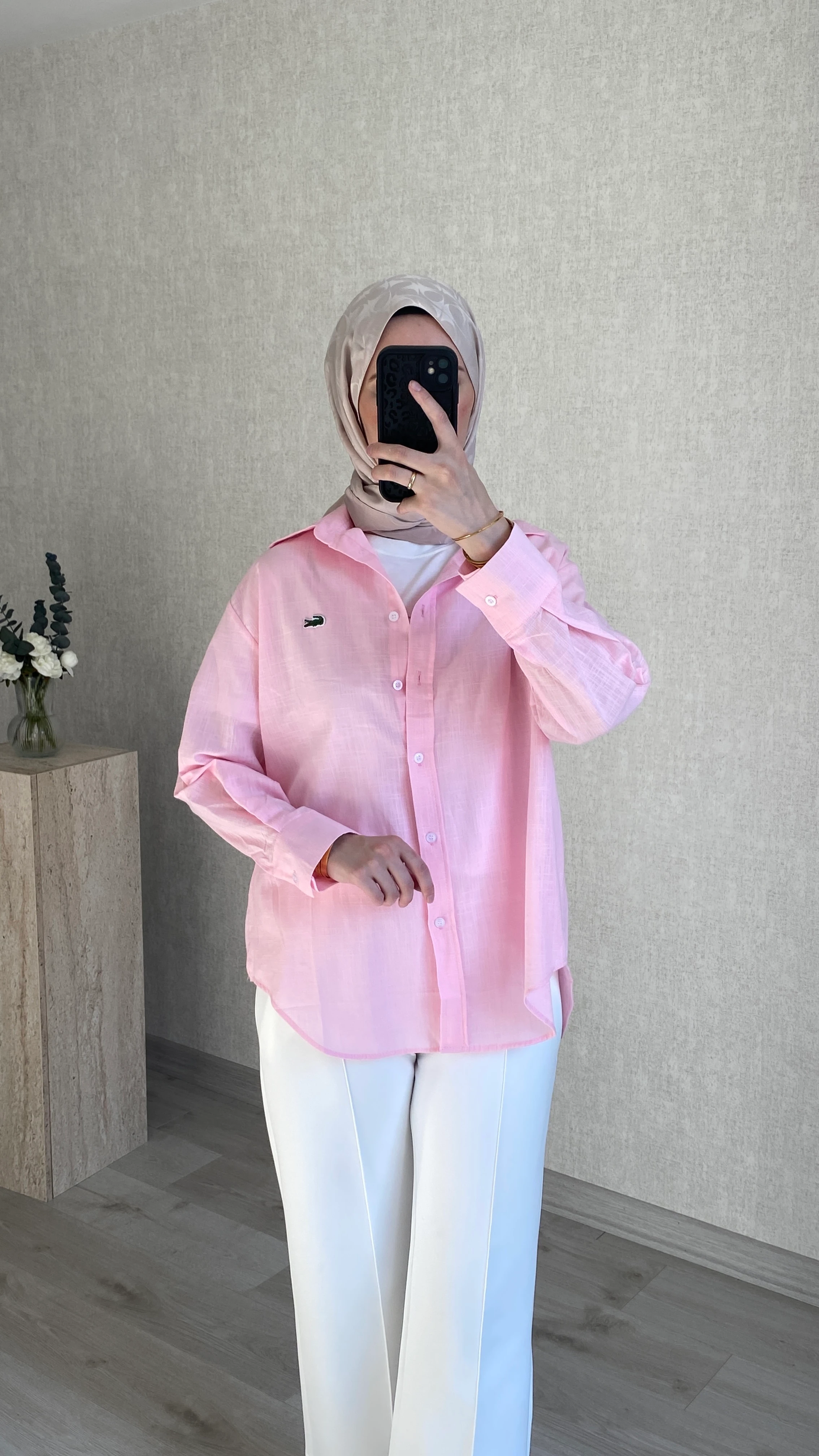 Lacoste Pembe Gömlek