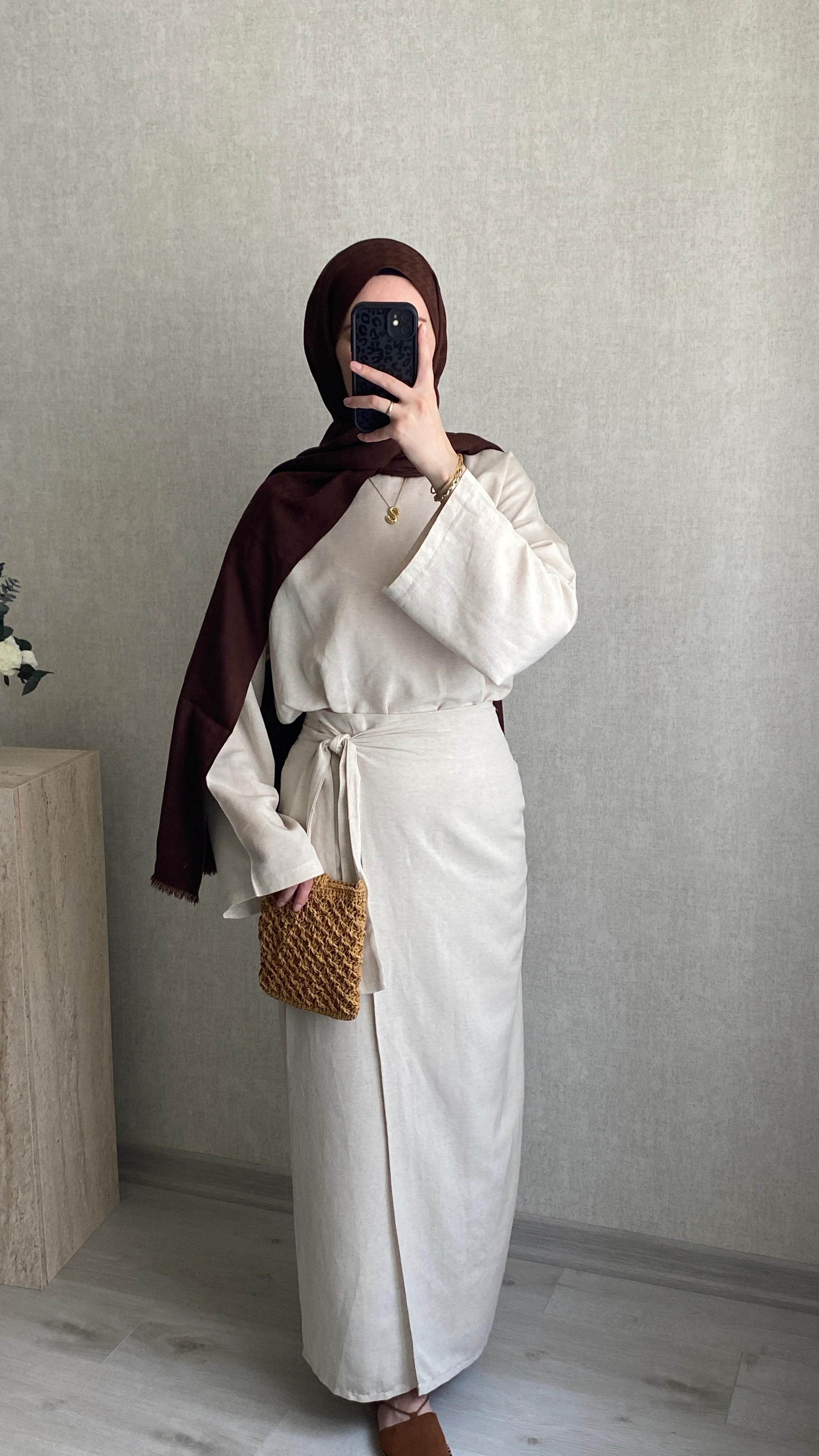 Keten Anvelop Takım Krem