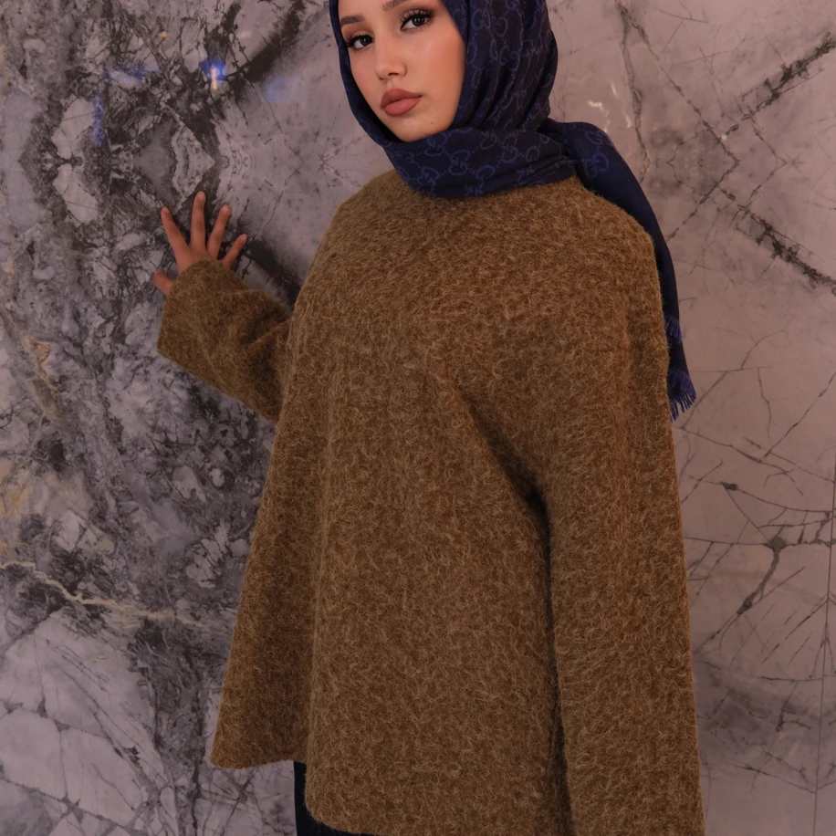 Melanj Dokulu Sütlü kahve kazak