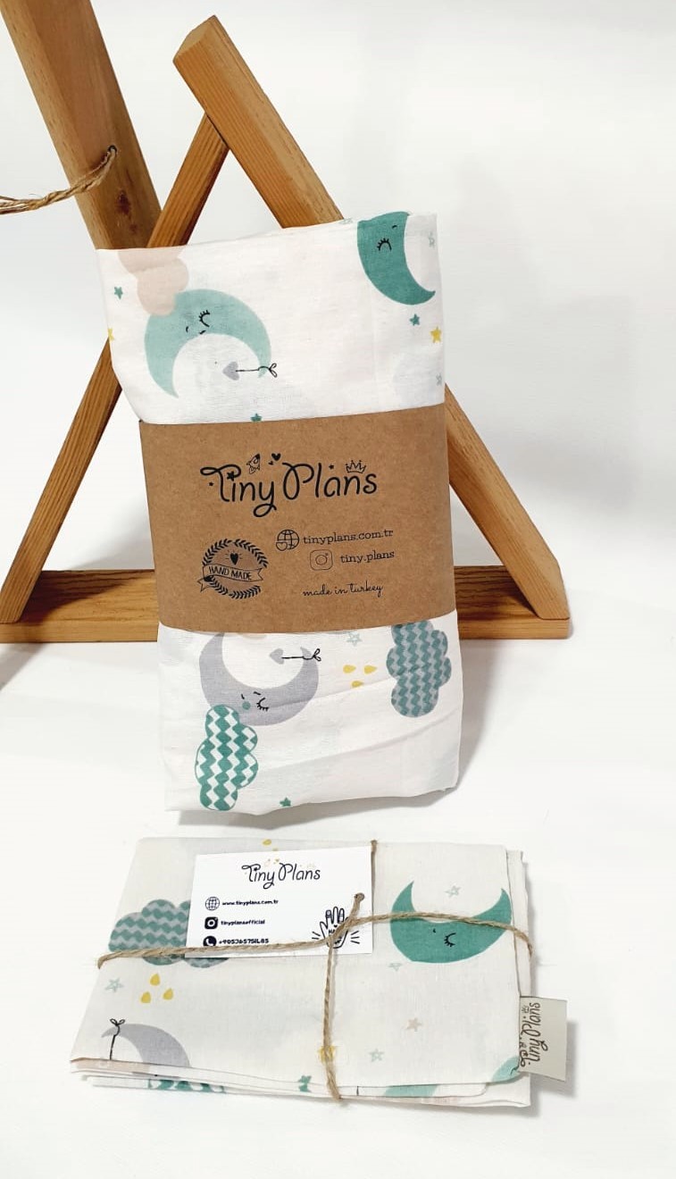 Tiny Plans Mint Bulut Lastikli Bebek & Çocuk Çarşaf Takımı