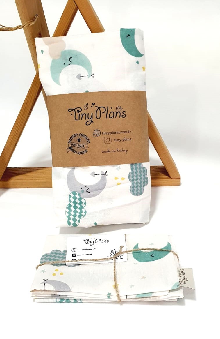 Tiny Plans Mint Bulut Lastikli Bebek & Çocuk Çarşaf Takımı