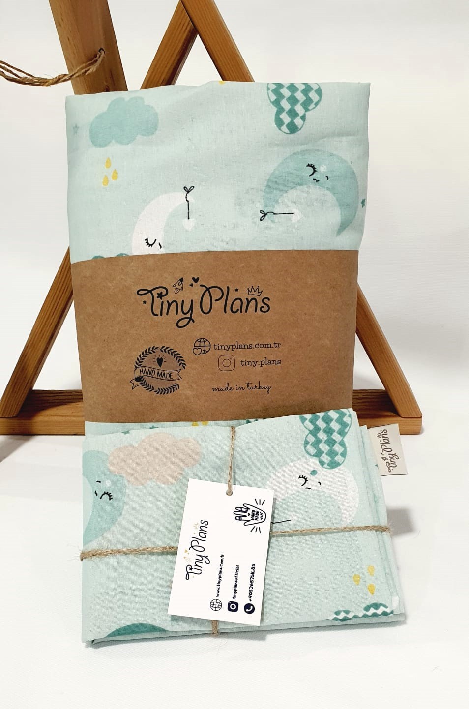  Tiny Plans Mint Bulut Lastikli Bebek & Çocuk Çarşaf Takımı