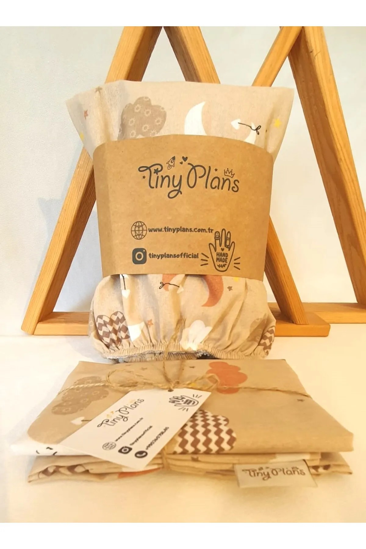 Tiny Plans Kahve Bulut Lastikli Bebek & Çocuk Çarşaf Takımı