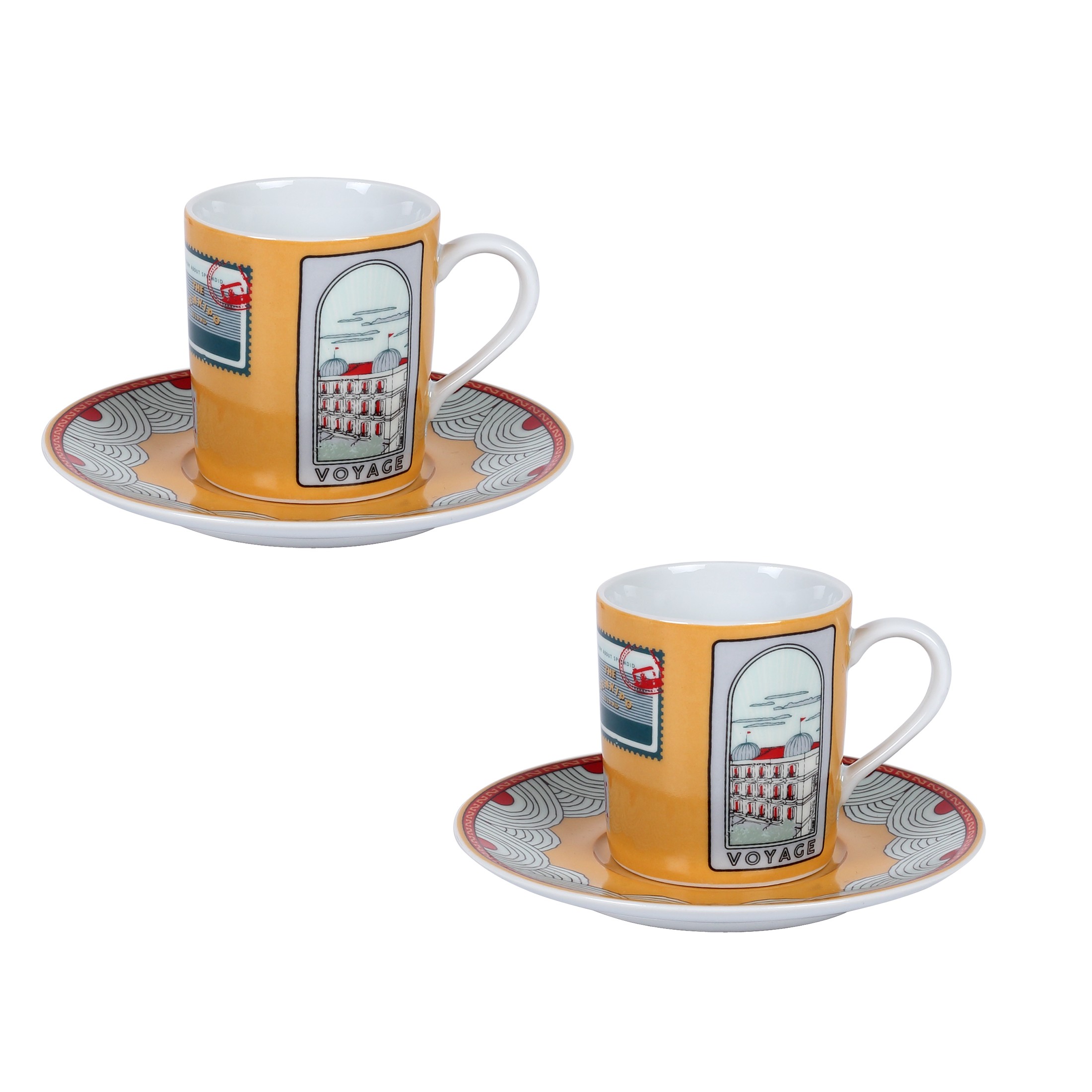 Voyage to Splendid Palas Espresso Cup and Saucer Set of 2 - Sarı