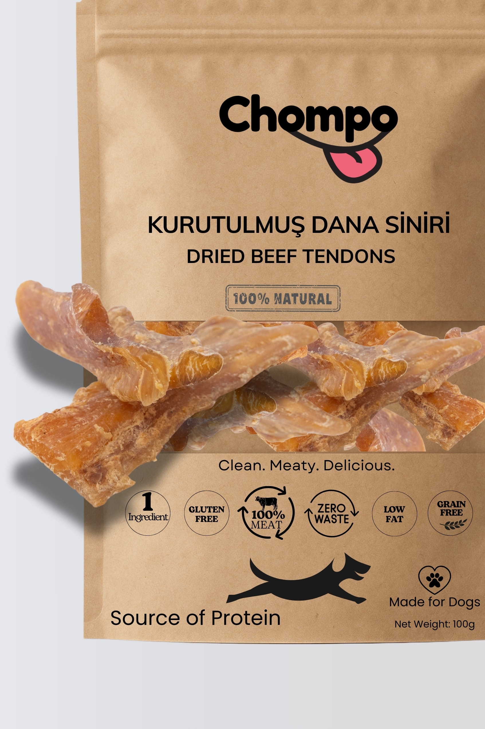 100% Dana Ense Siniri Katkısız Köpek Ödülü 100 Gr