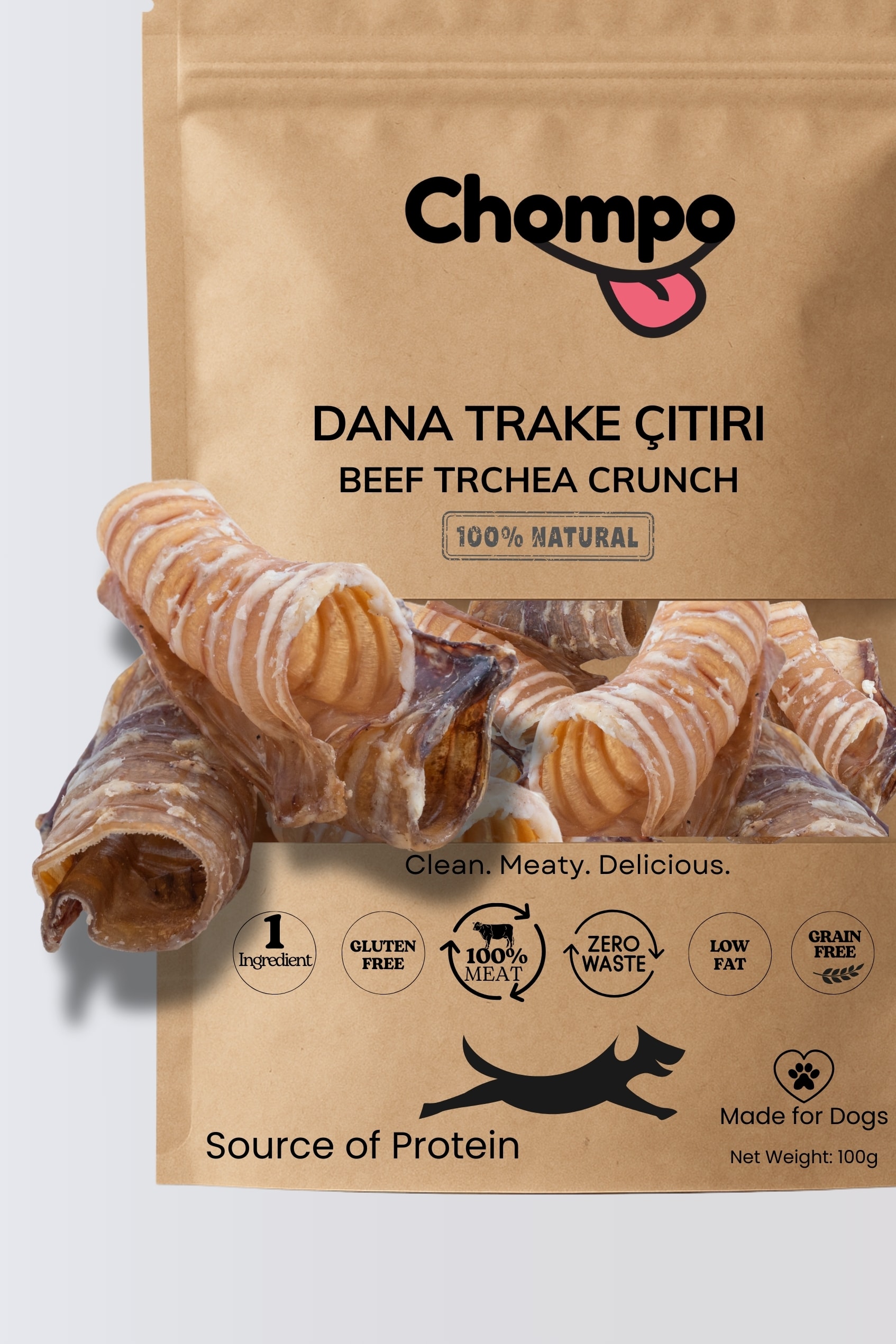 100% Dana Trake Çıtırı Katkısız Köpek Ödülü 100 Gr
