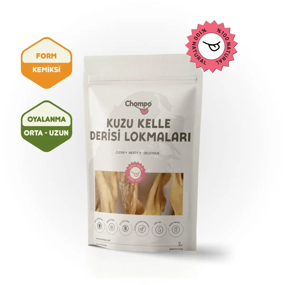 Kuzu Kelle Derisi Lokmaları Köpek Ödül Maması