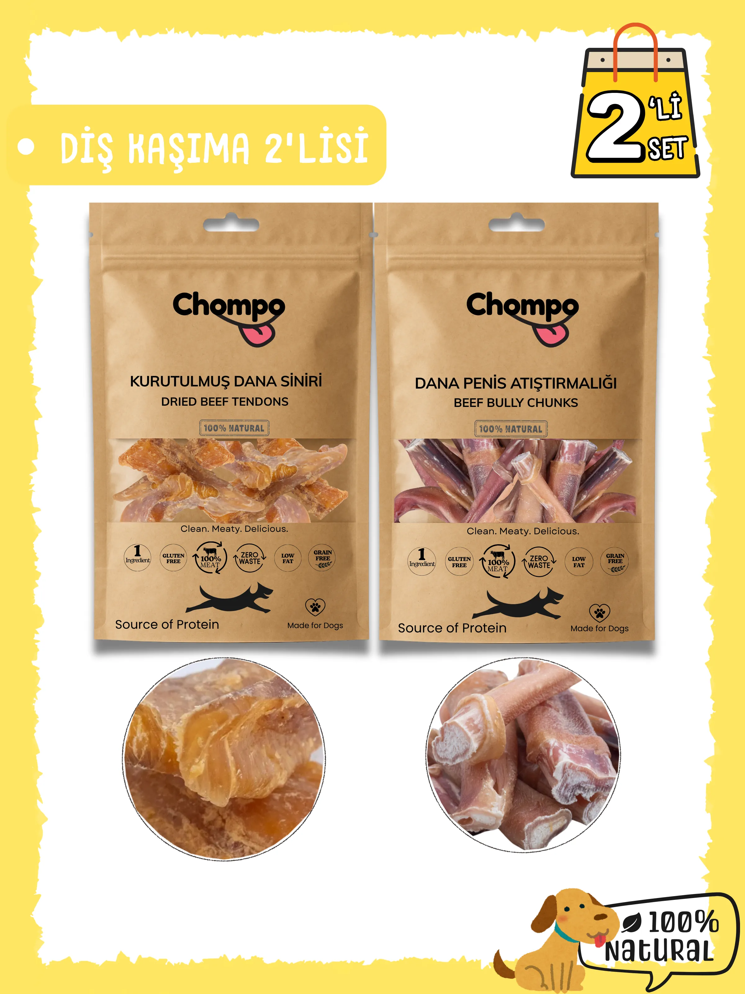 Diş Kaşıma 2'lisi Katkısız Köpek Ödülü Seti