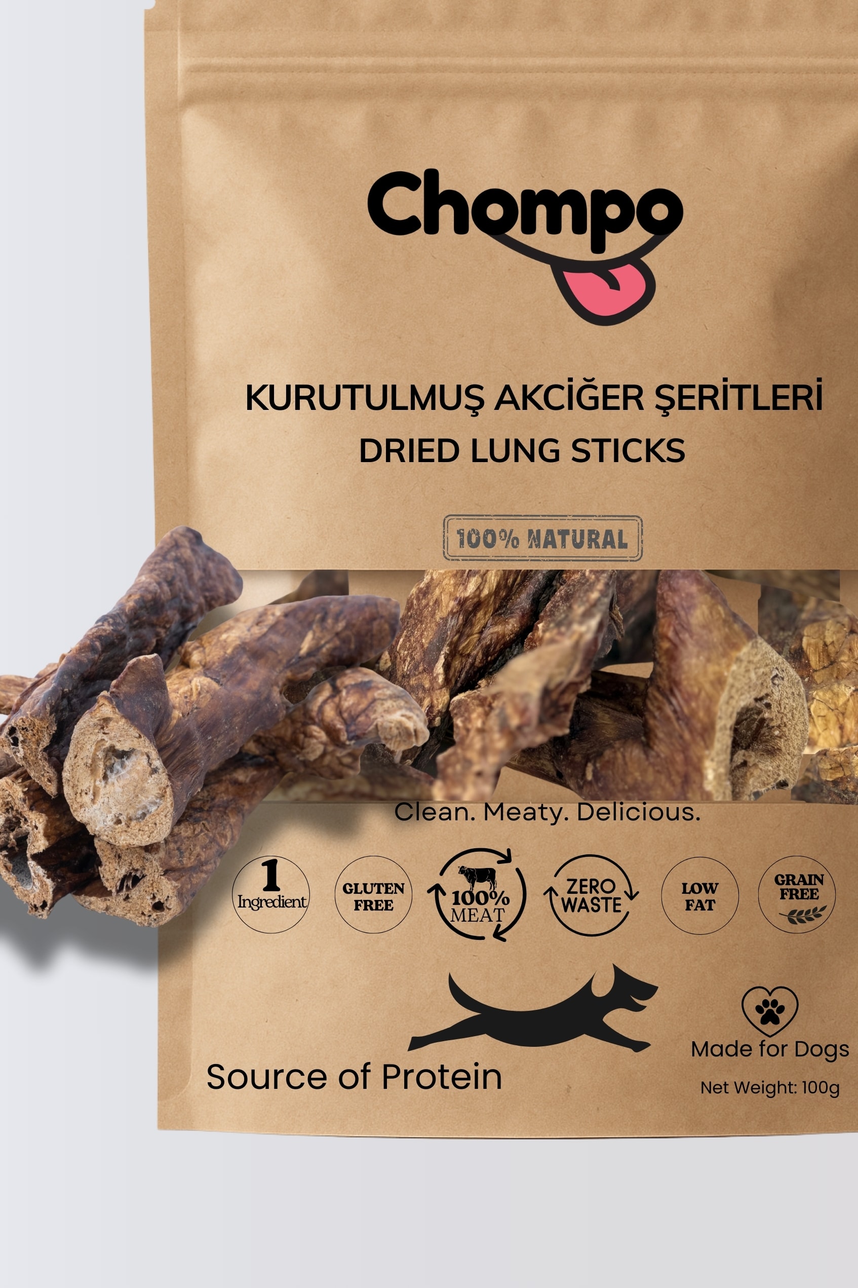 100% Ciğer Şeritleri Katkısız Köpek Ödülü 100 Gr