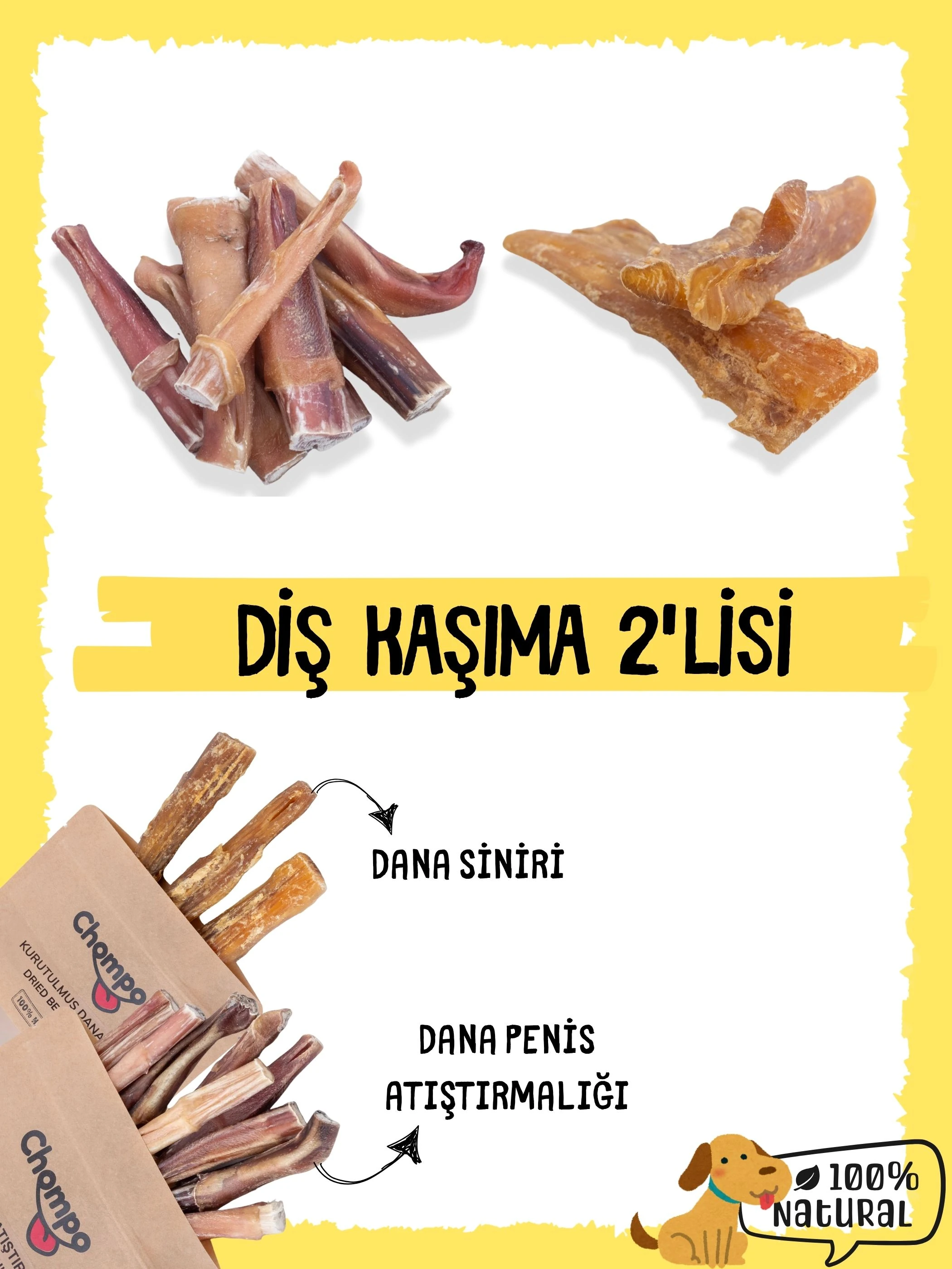 Diş Kaşıma 2'lisi Katkısız Köpek Ödülü Seti