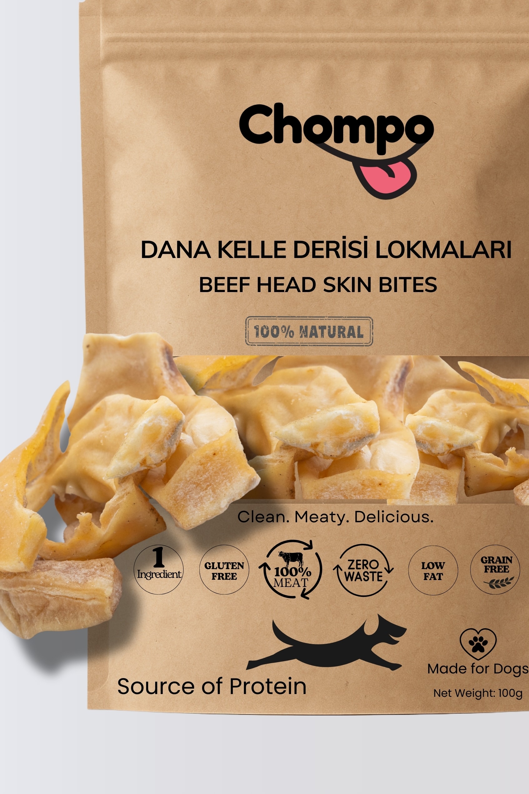 100% Dana Kelle Derisi Lokmaları Katkısız Köpek Ödülü 100 Gr
