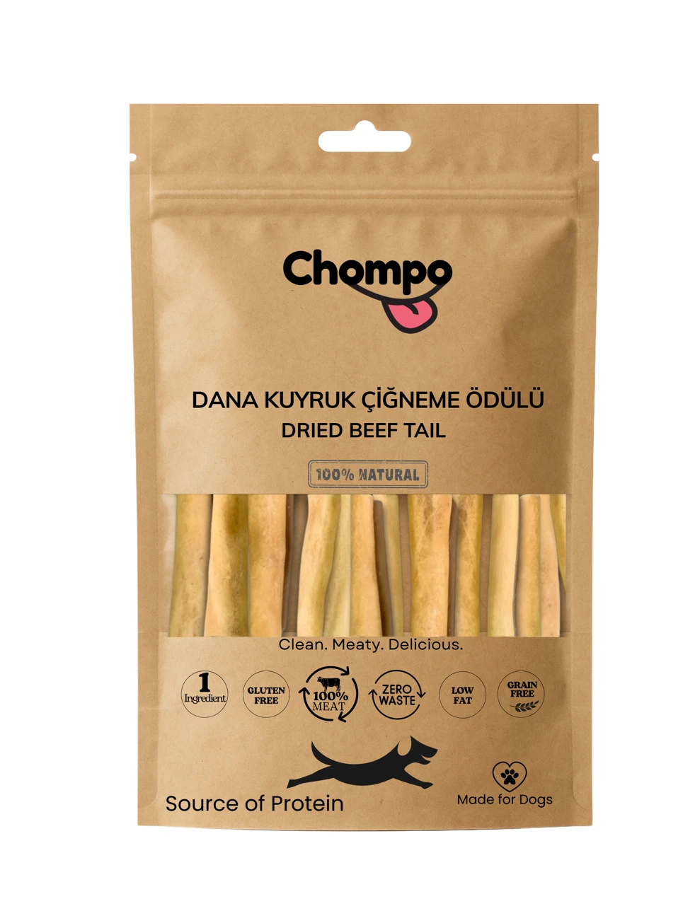 Dana Kuyruk Kamışları 100% Doğal Katkısız Köpek Ödül Maması 100 Gr