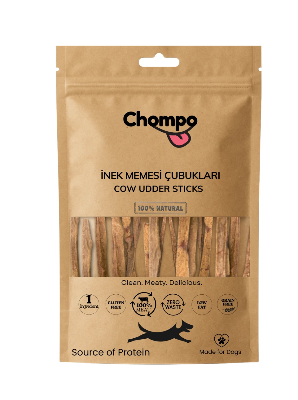 İnek Memesi Şeritleri 100% Doğal Katkısız Köpek Ödül Maması 100 Gr