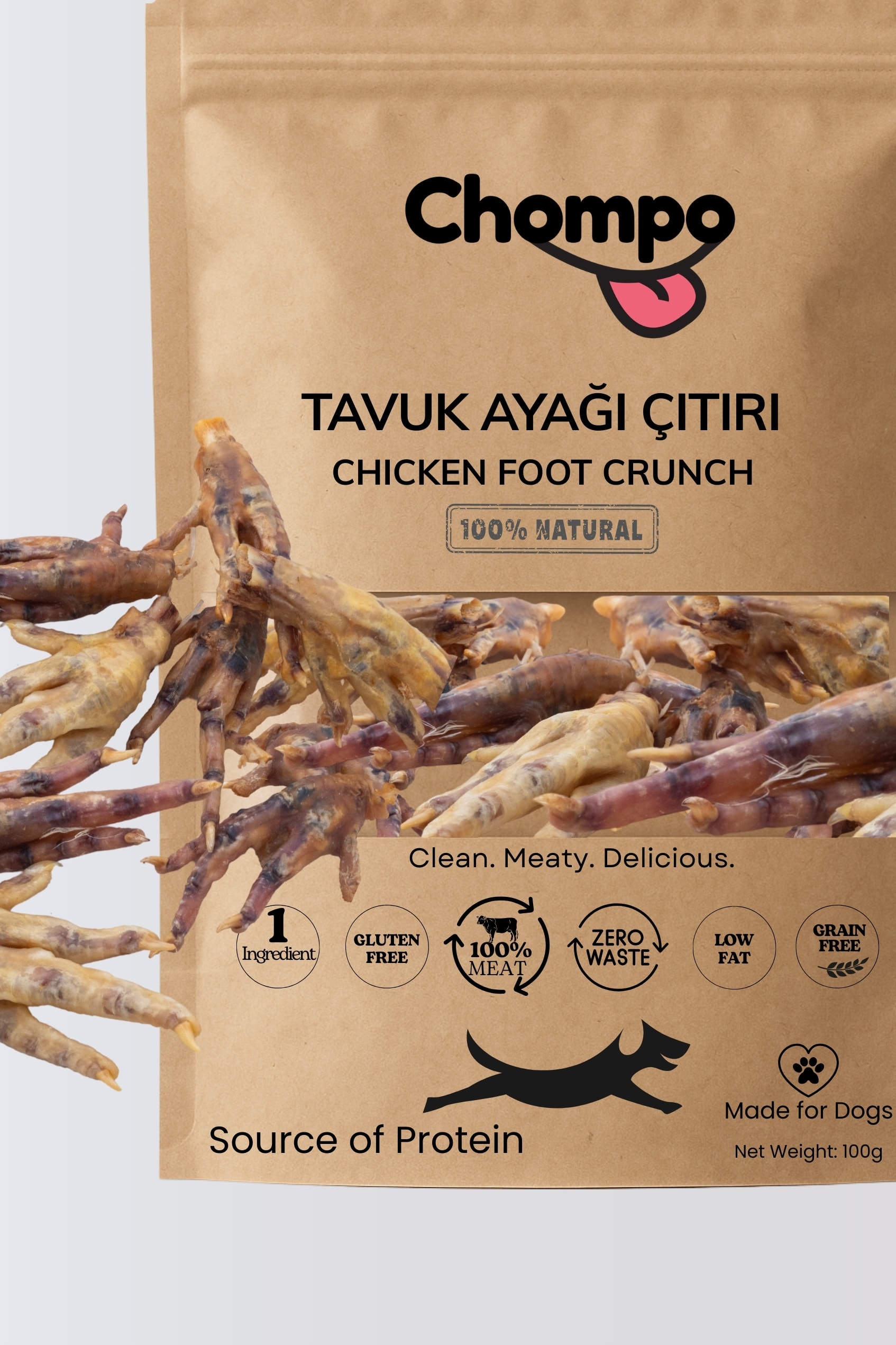 100% Tavuk Ayağı Çıtırları Katkısız Köpek Ödülü 10 Adet