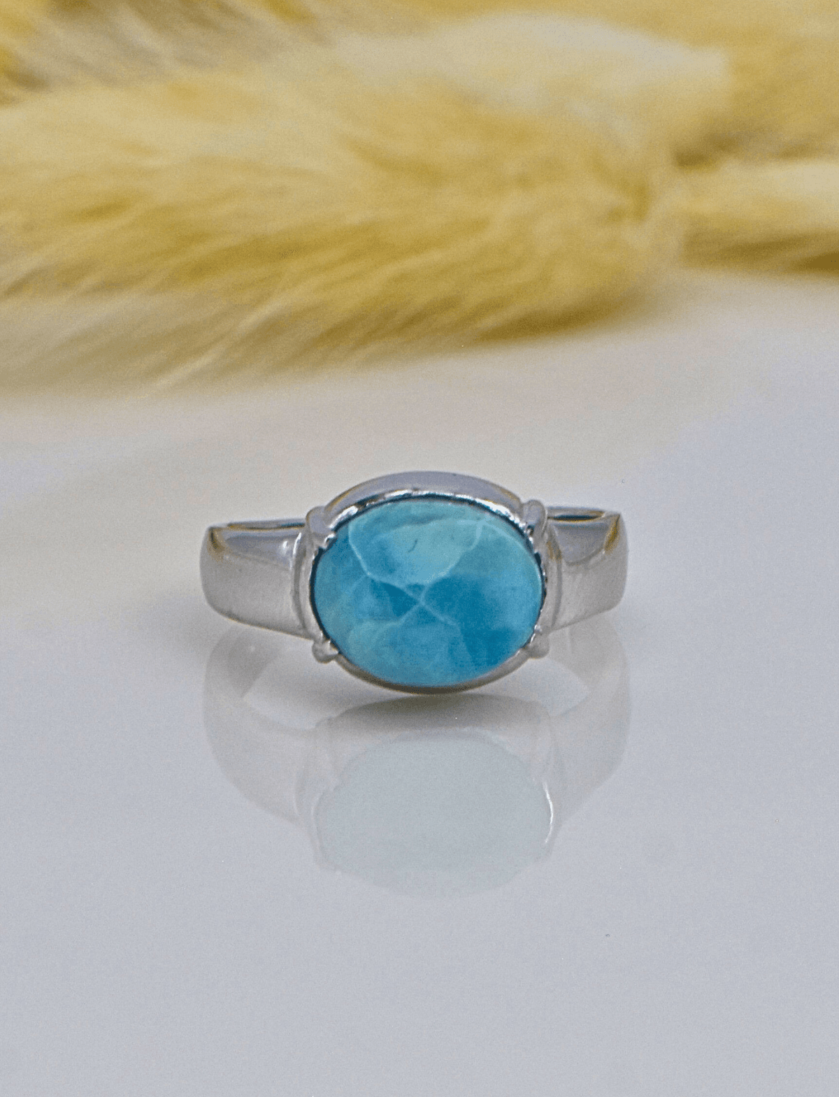 Larimar Taşlı Gümüş Yüzük
