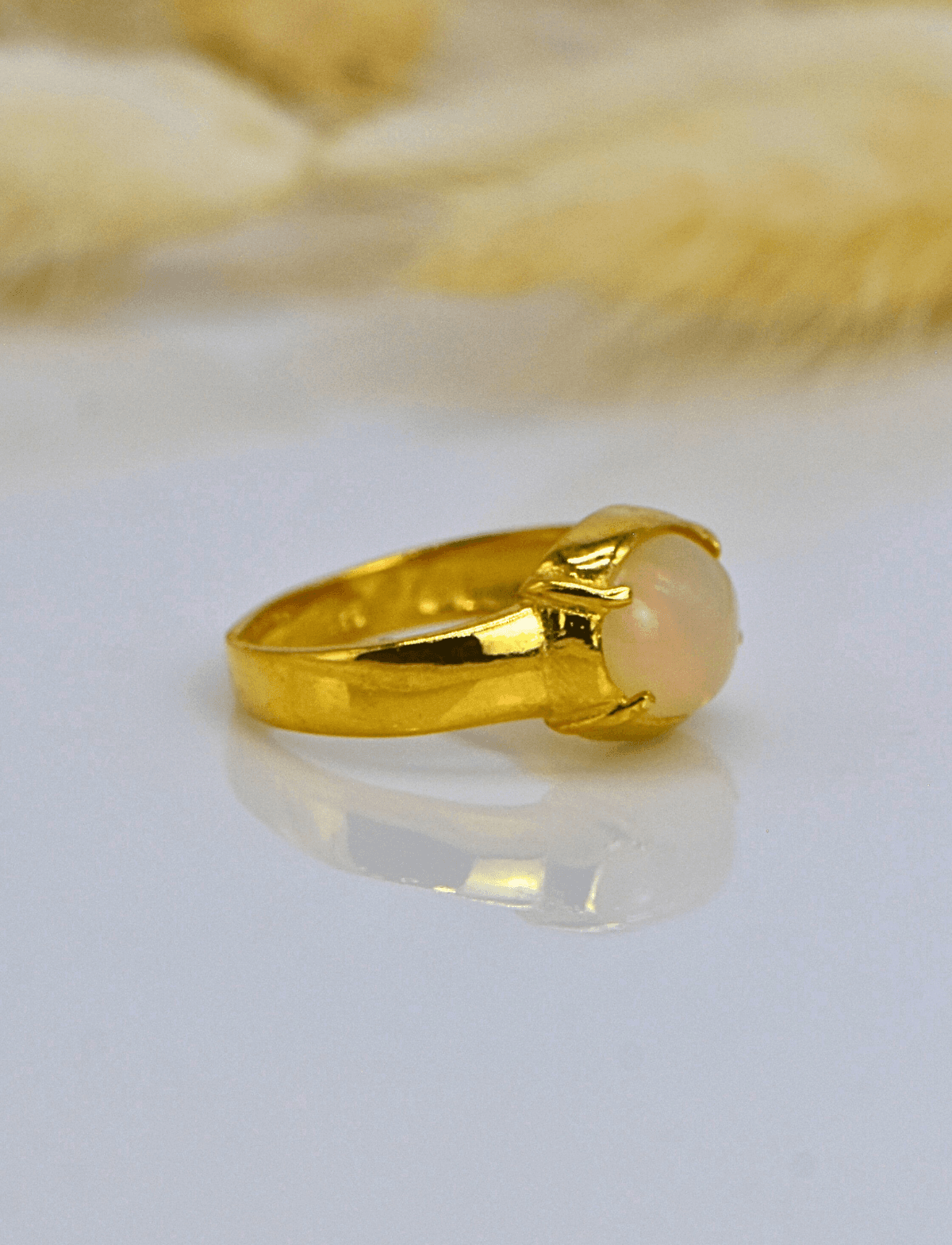Opal Taşlı Gümüş Yüzük