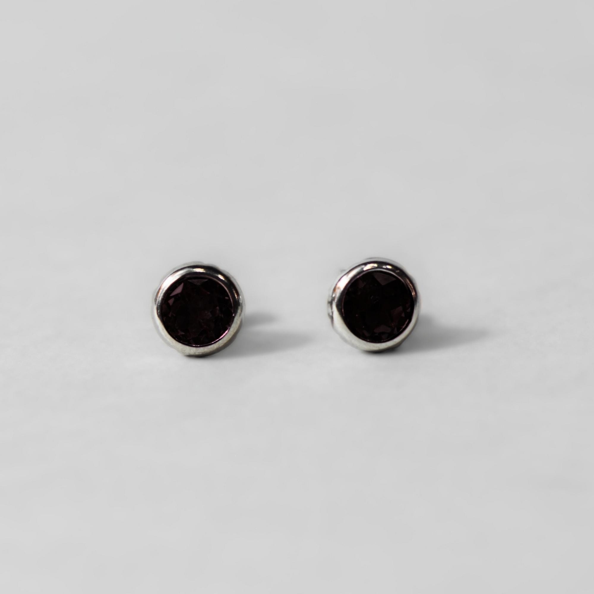 Doğal Garnet Taşlı Gümüş Küpe