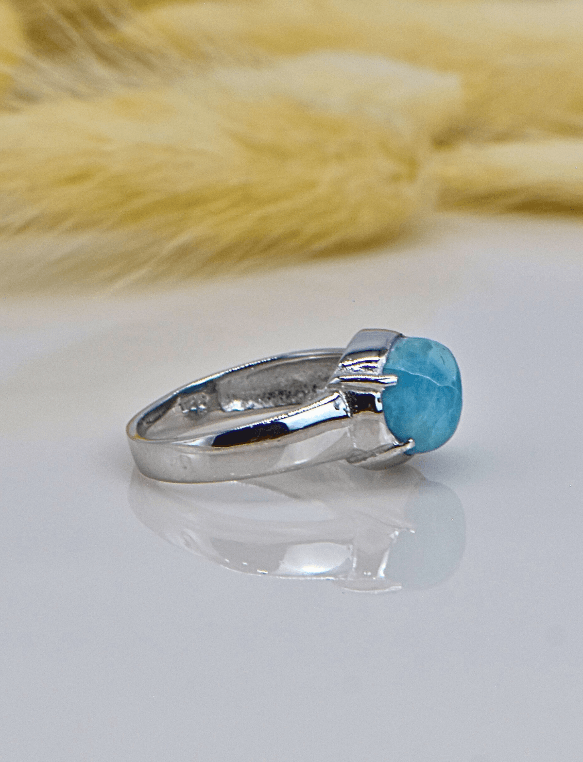 Larimar Taşlı Gümüş Yüzük